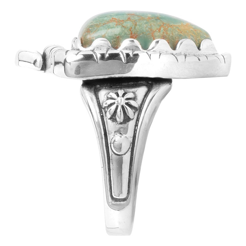 Sterling Silver Green Turquoise Arrowhead Ring Sizes 5 to 10