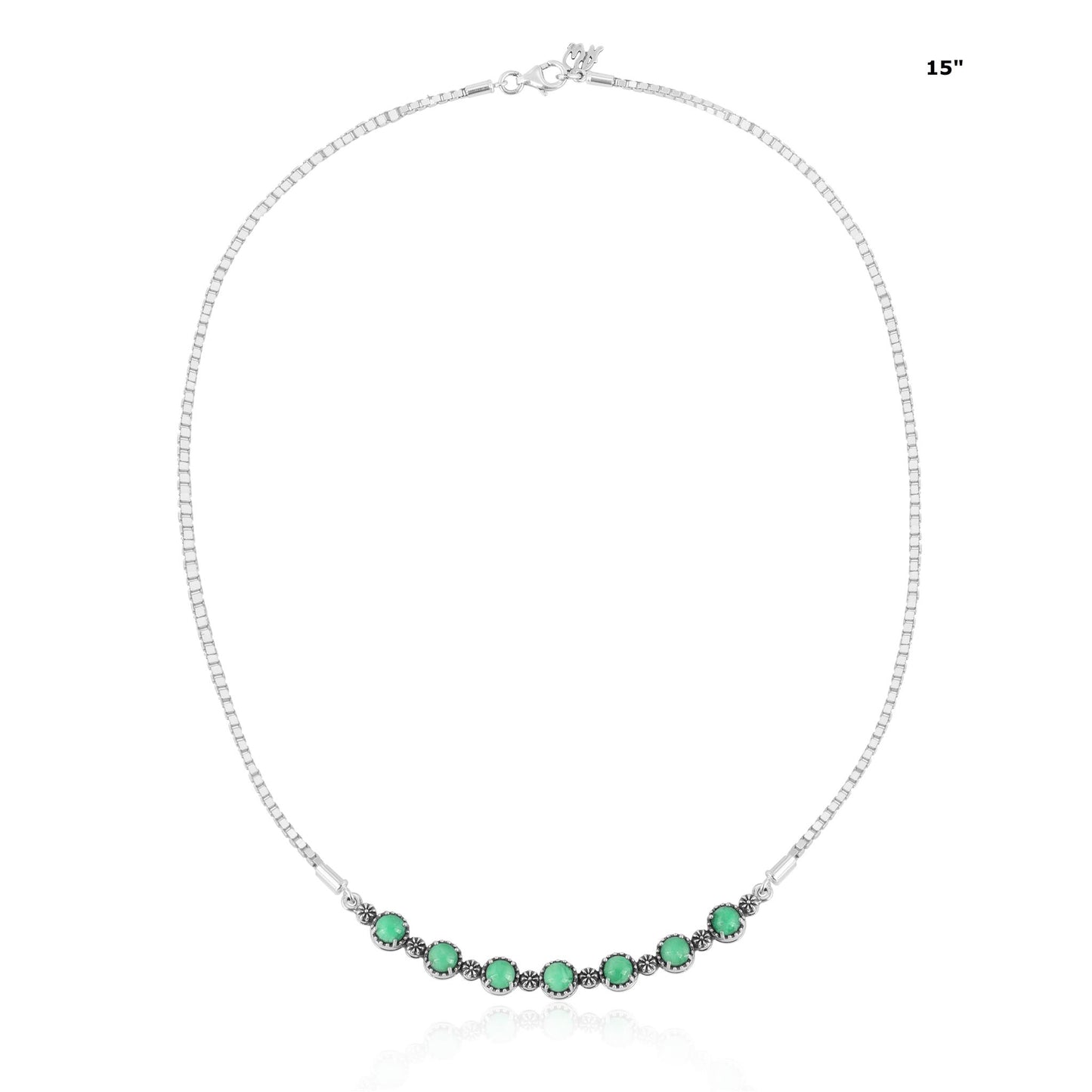Sterling Silver Variscite Friendship Plaque Necklace
