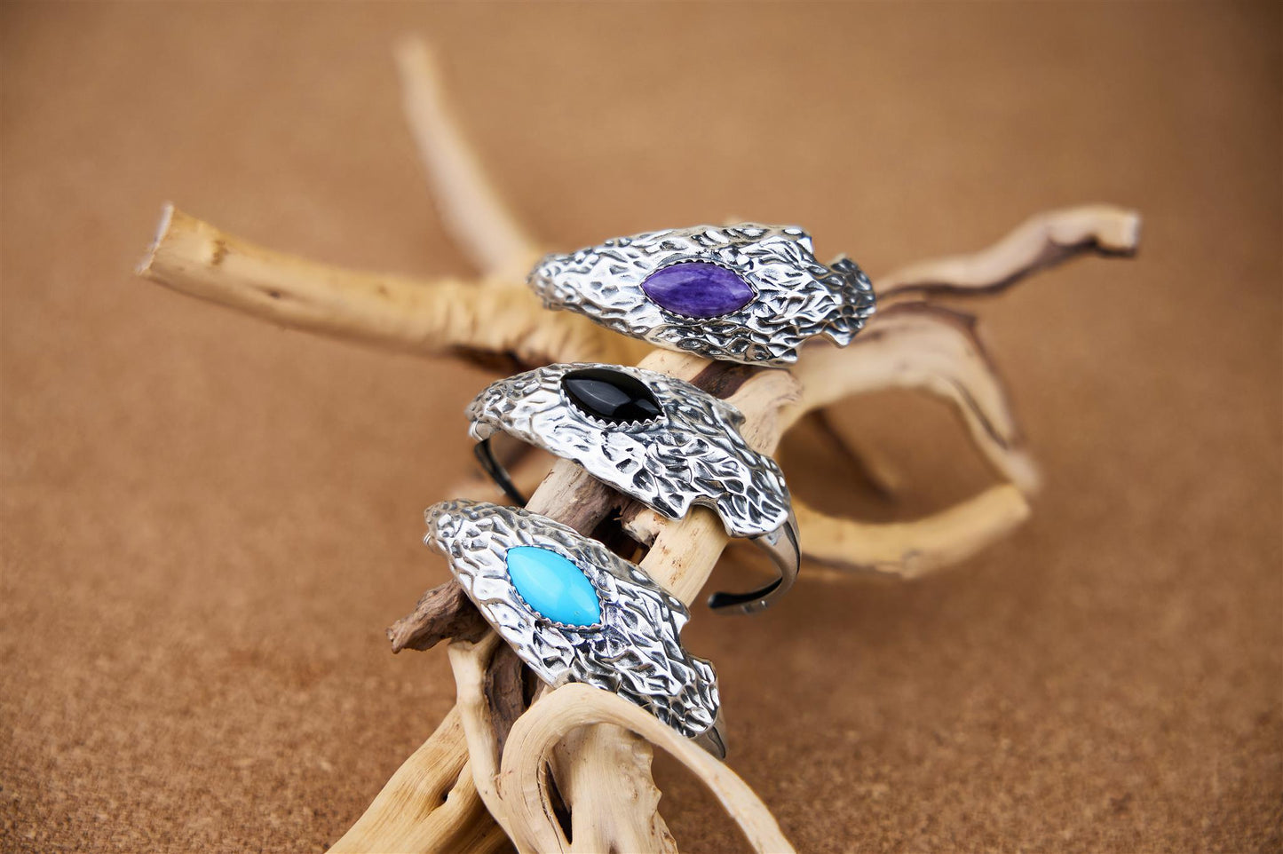 EXCLUSIVELY OURS! Sterling Silver Kingman Turquoise Fritz Casuse Arrowhead Cuff Bracelet, Sizes Small to Large