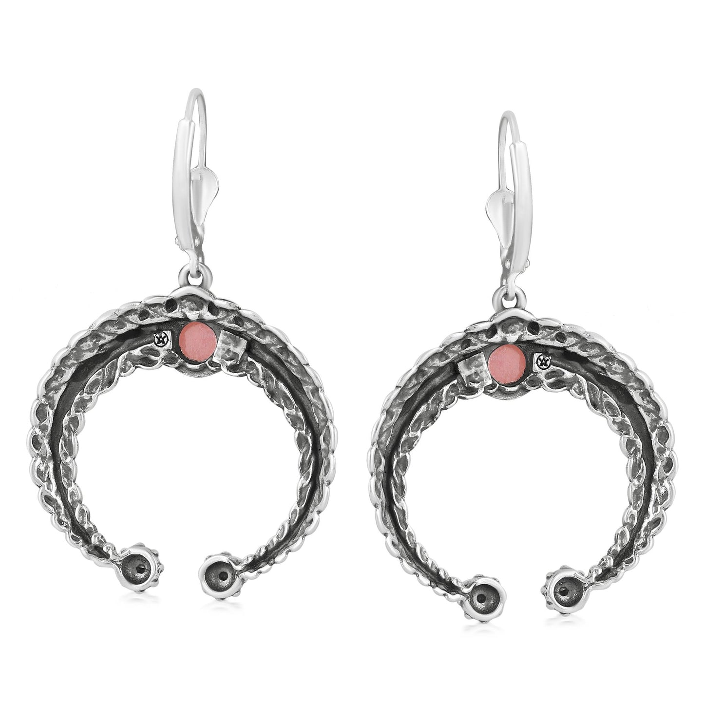 Sterling Silver Pink Opal Naja Lever Back Earrings