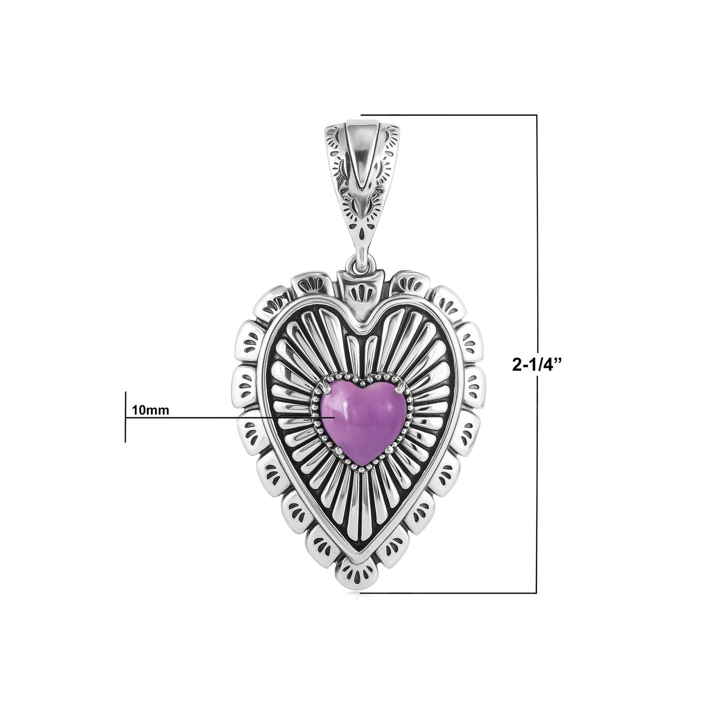 EXCLUSIVELY OURS! Sterling Silver Phosphosiderite Bold Heart Pendant Enhancer