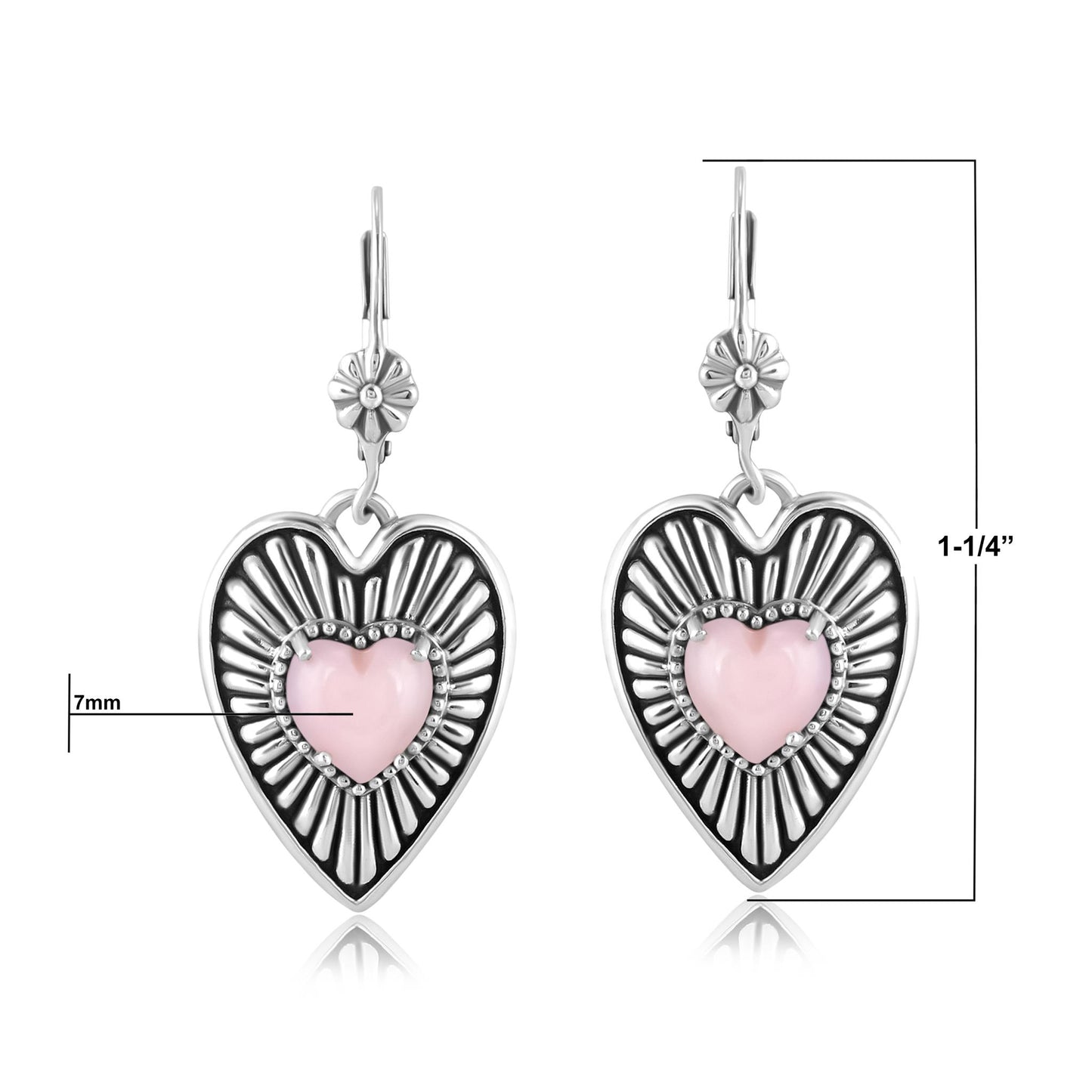 EXCLUSIVELY OURS! Sterling Silver Pink Opal Bold Heart Earrings