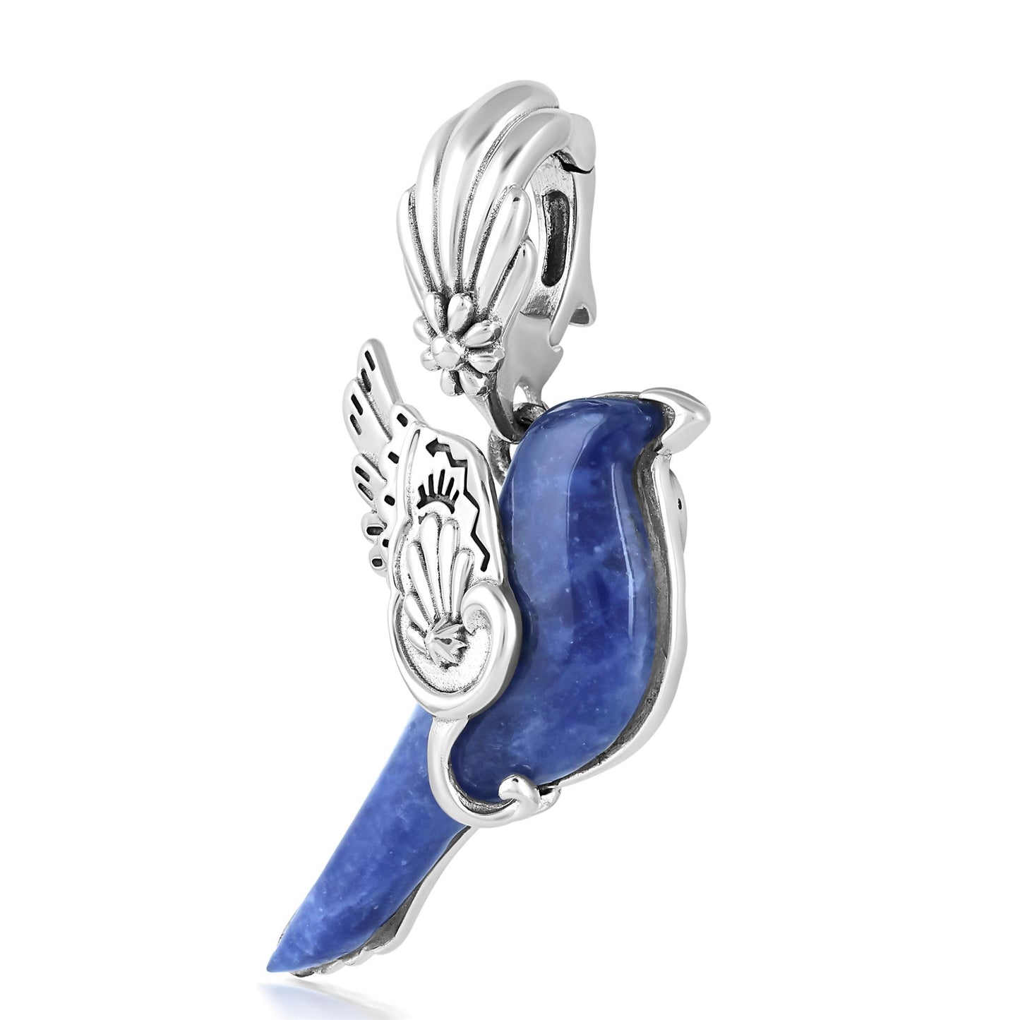 Sterling Silver Sodalite Bird Pendant Enhancer