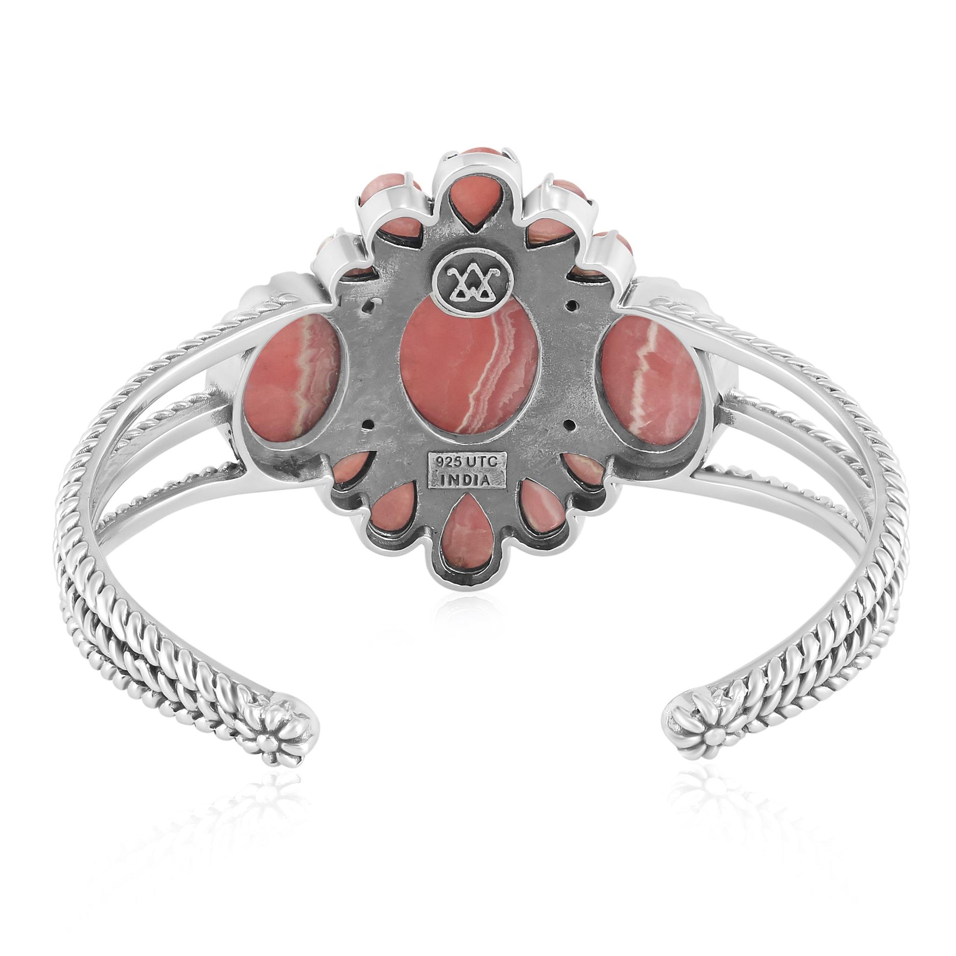EXCLUSIVELY OURS! Sterling Silver Oval and Pear Rhodochrosite Cuff Bracelet