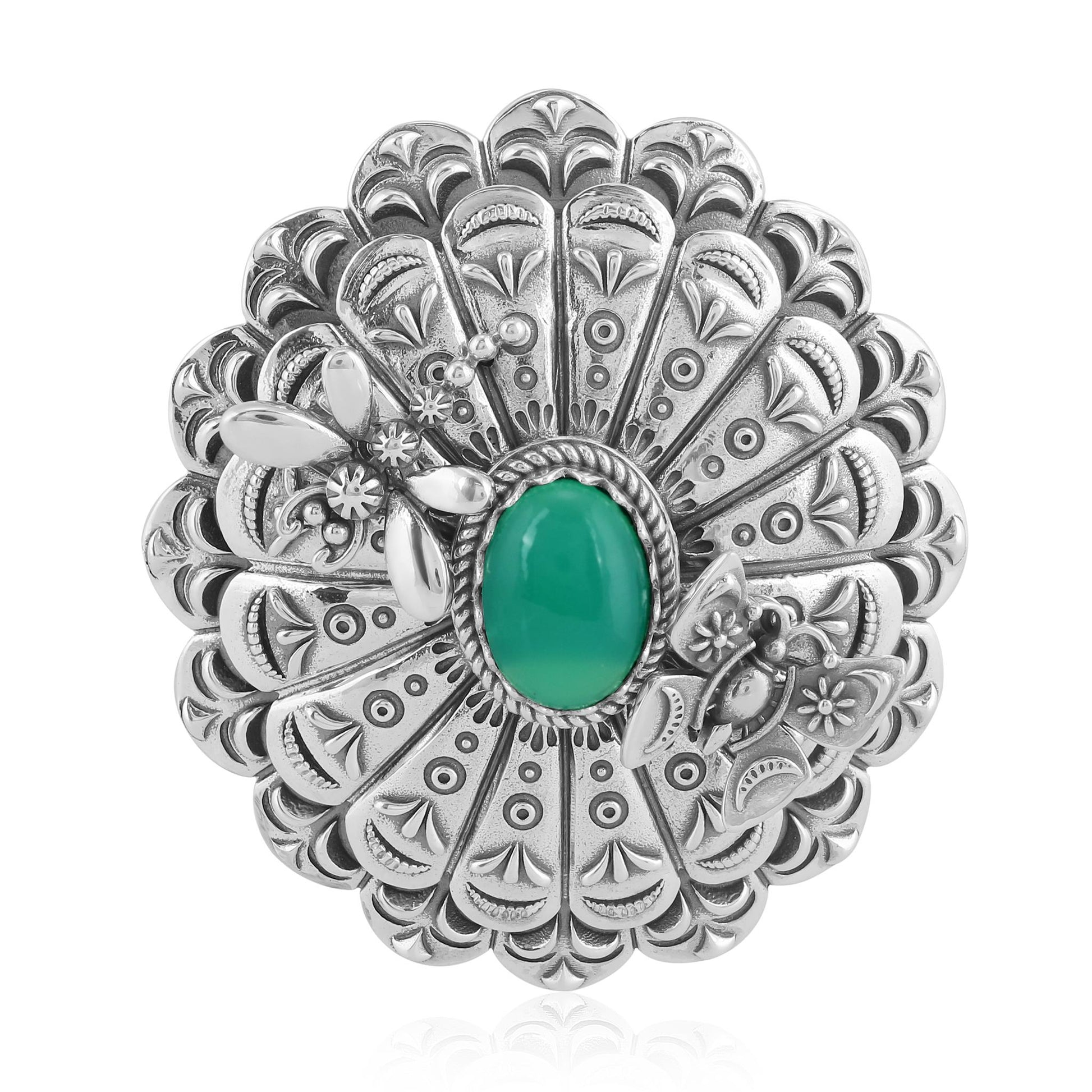 Sterling Silver Chrysoprase Butterfly and Dragonfly Pendant Enhancer