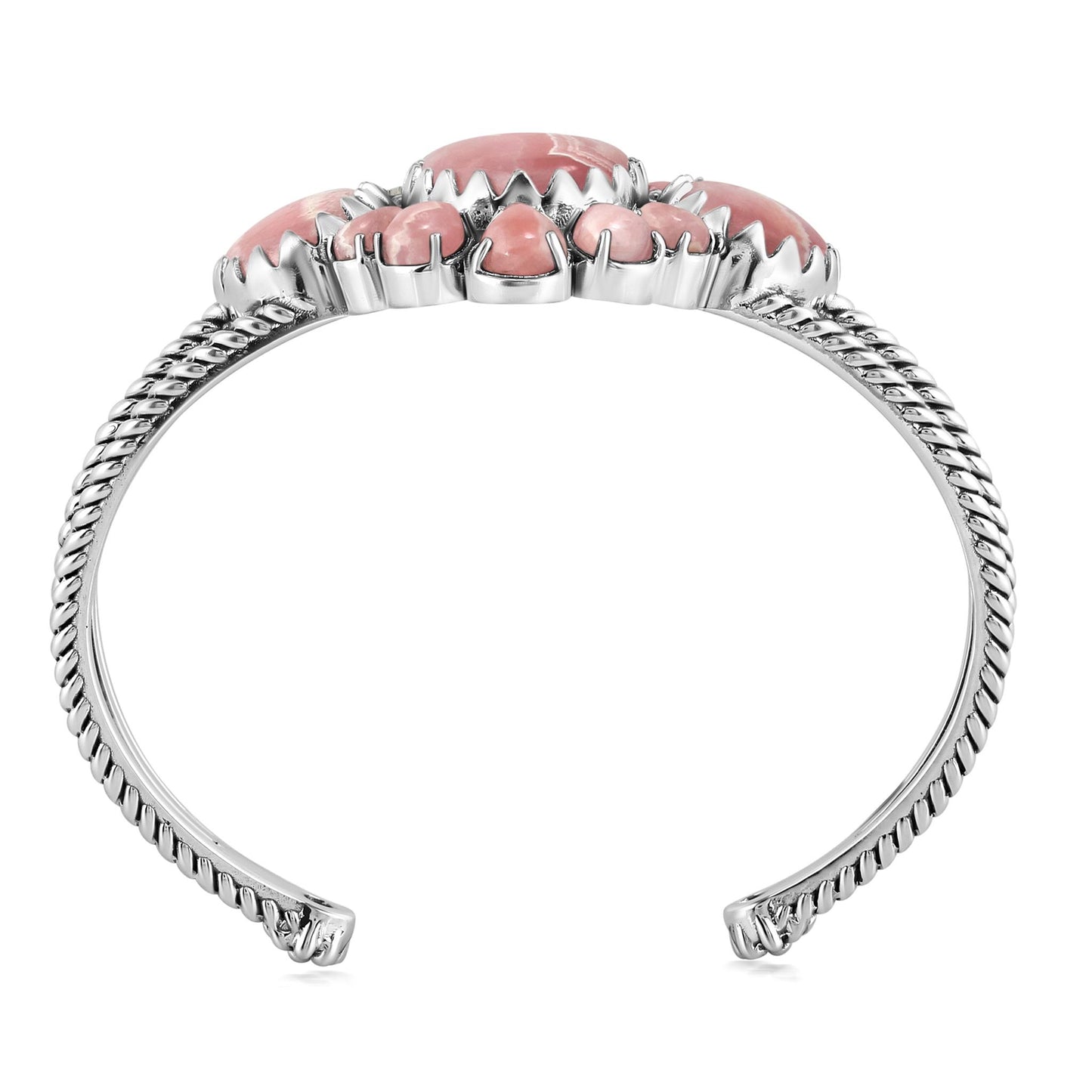 EXCLUSIVELY OURS! Sterling Silver Oval and Pear Rhodochrosite Cuff Bracelet