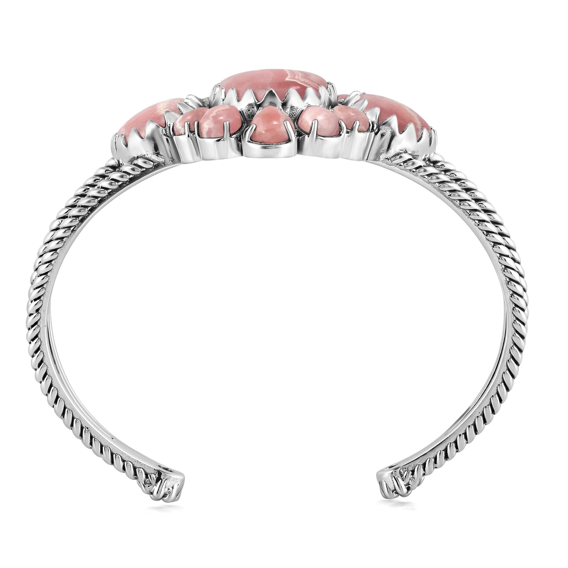 EXCLUSIVELY OURS! Sterling Silver Oval and Pear Rhodochrosite Cuff Bracelet
