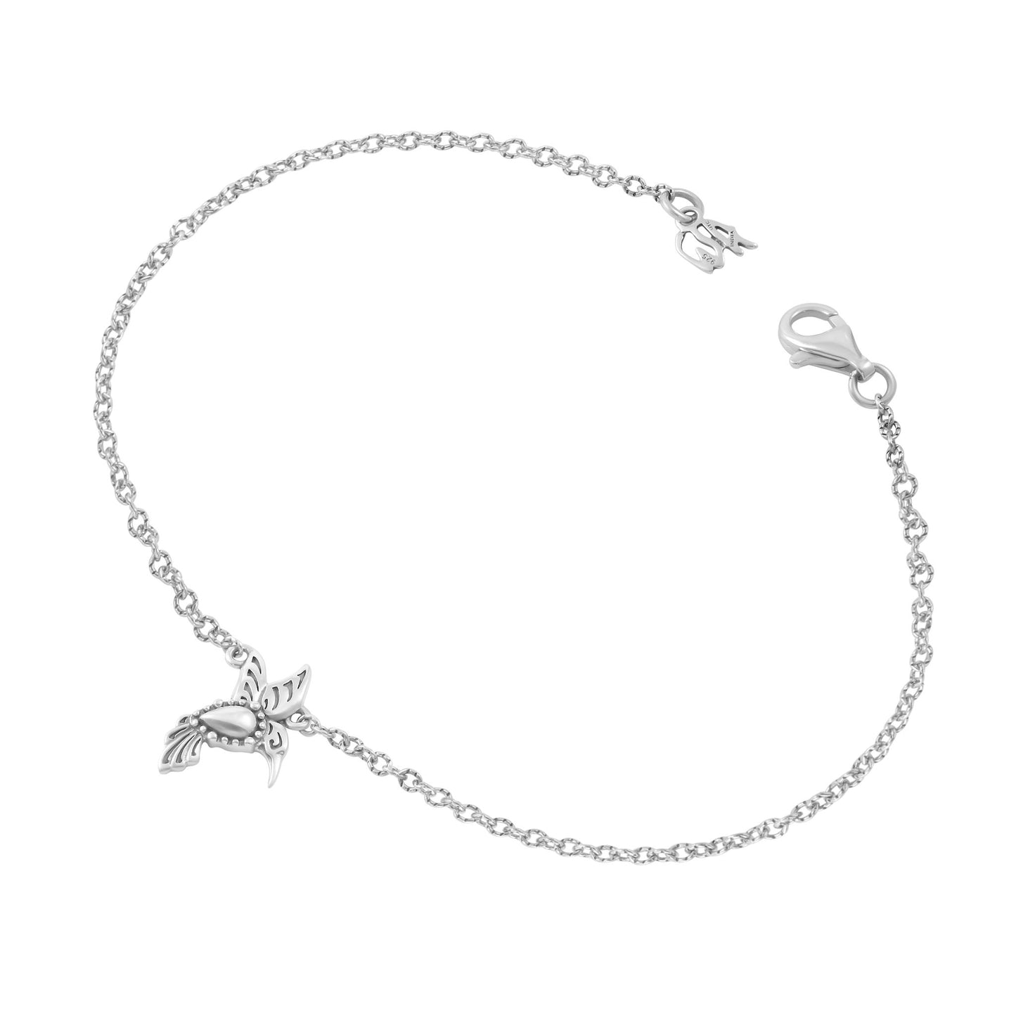 Sterling Silver Hummingbird Anklet
