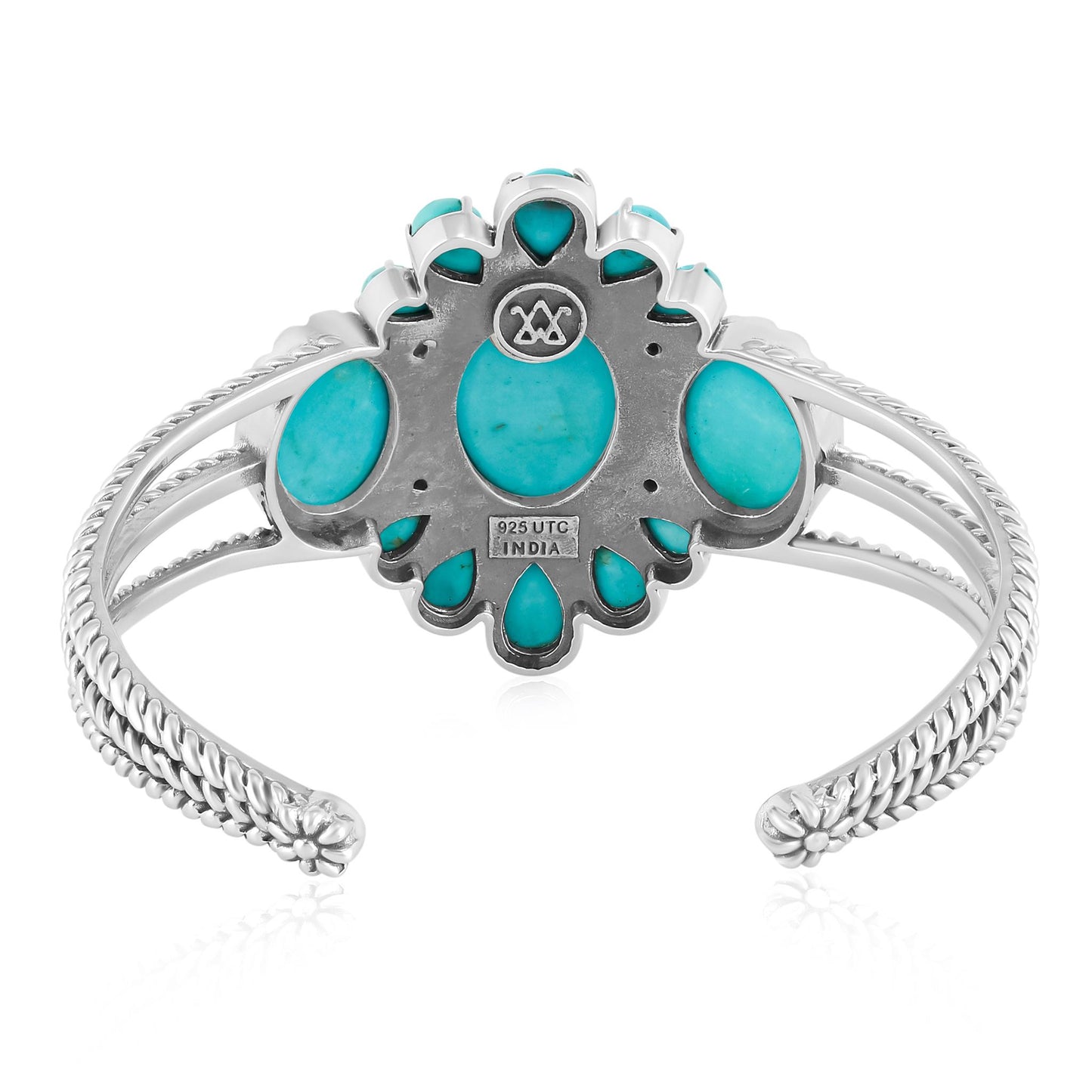 EXCLUSIVELY OURS! Sterling Silver Oval and Pear Kingman Turquoise Cuff Bracelet