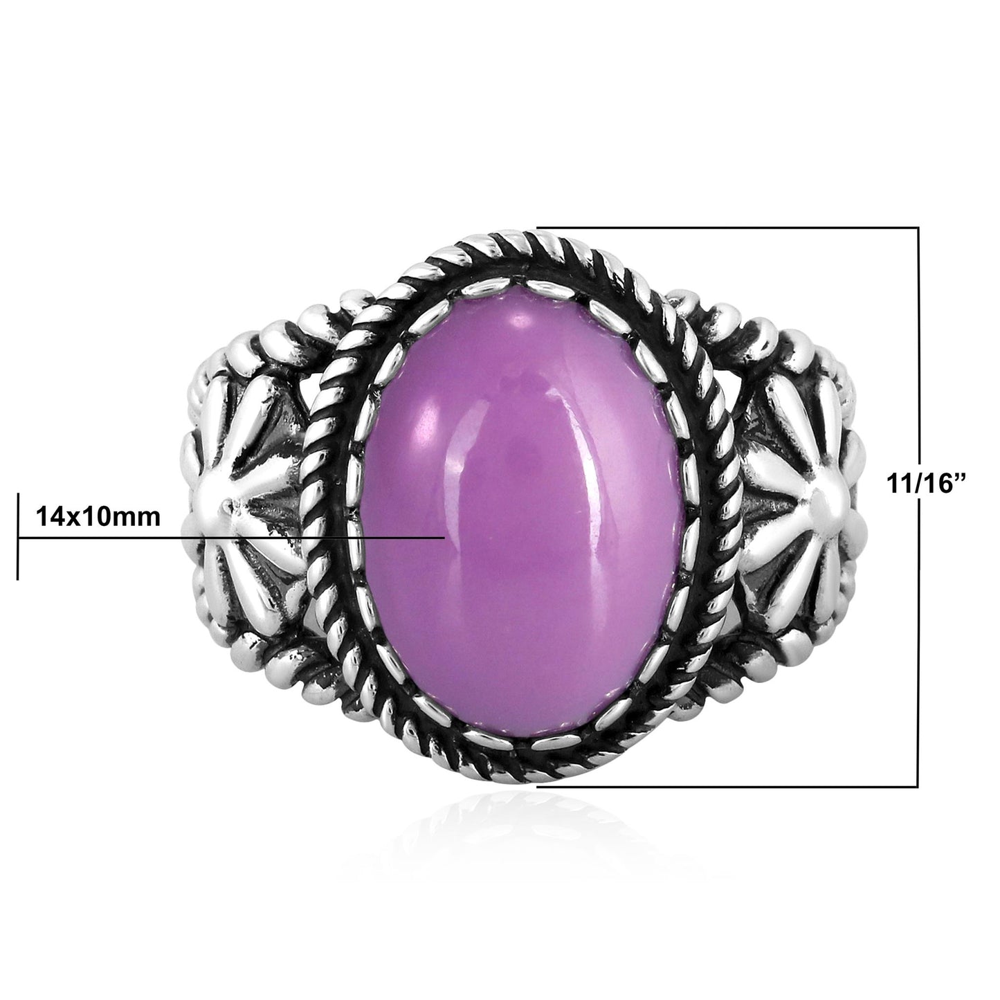 Sterling Silver Phosphosiderite Concha Flower Ring