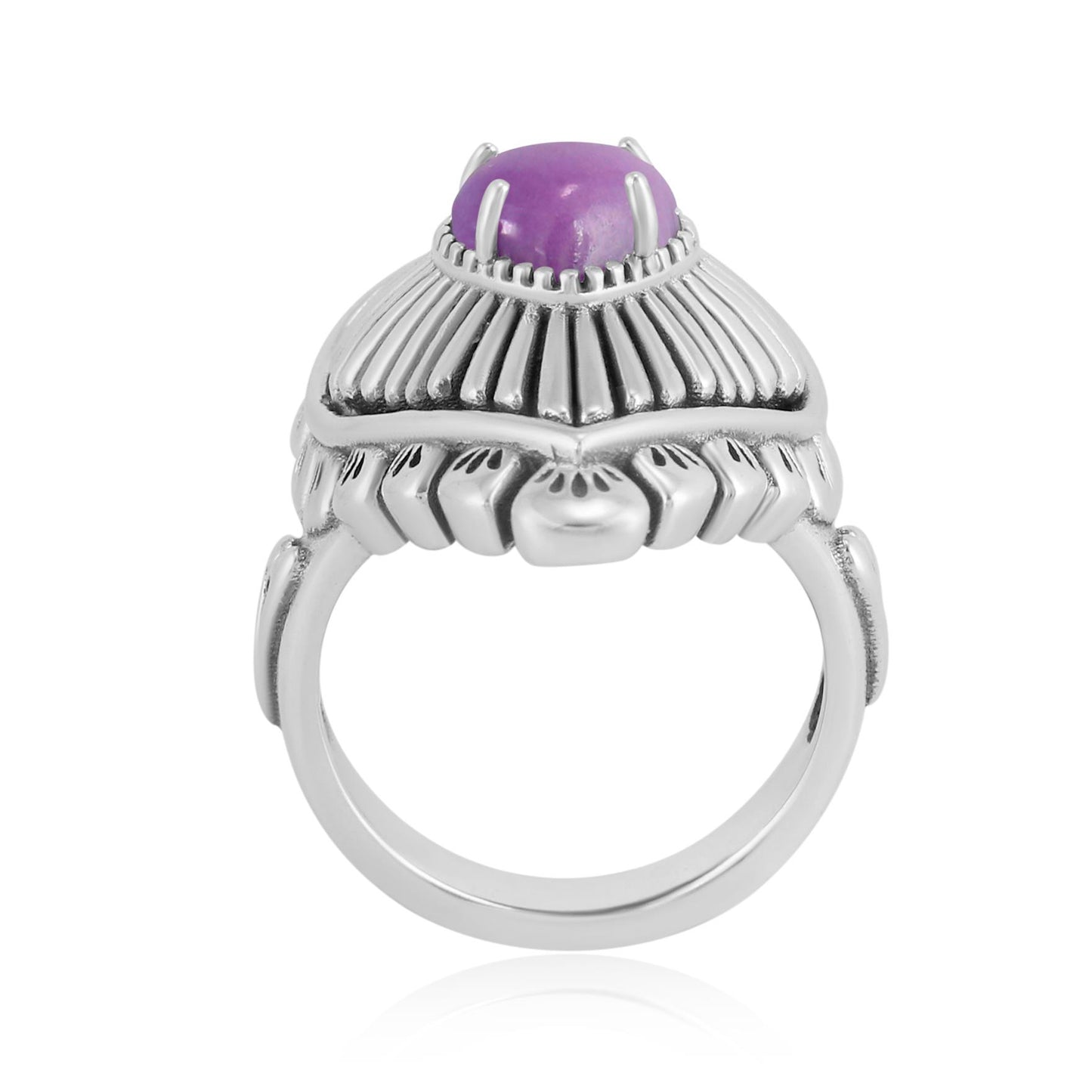 Sterling Silver Phosphosiderite Bold Heart Ring, Sizes 5 to 10