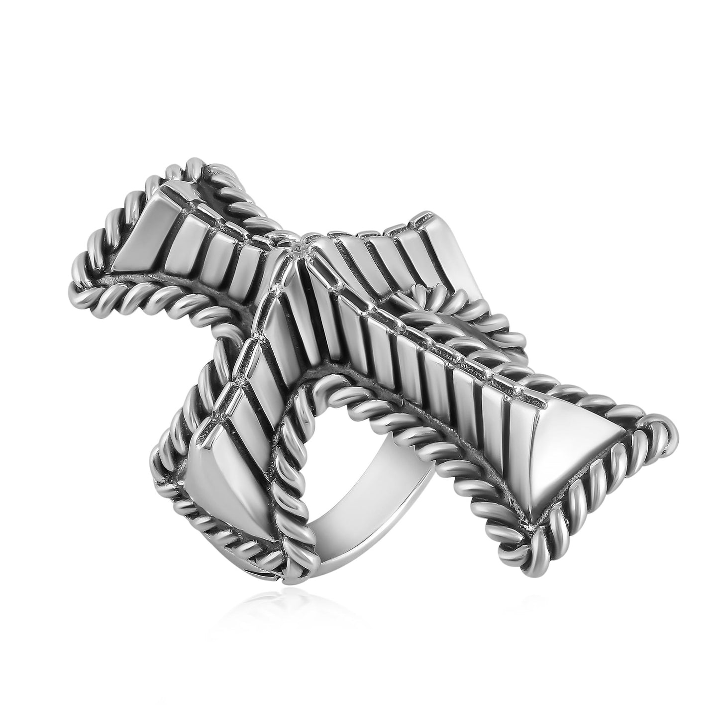 EXCLUSIVELY OURS! Sterling Silver Textured Cross Ring