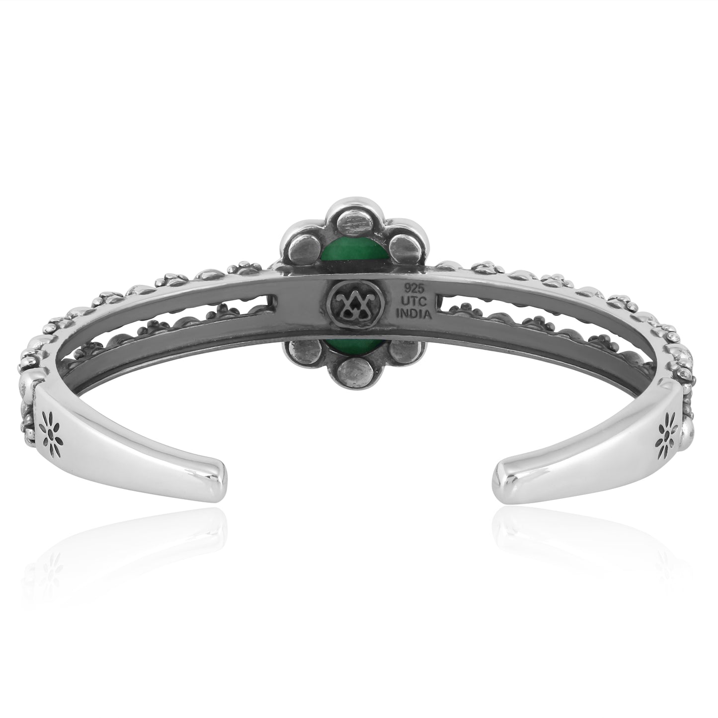 Southwestern Green Variscite Sterling Silver Double Row Cuff Bracelet, Sizes Small - Large