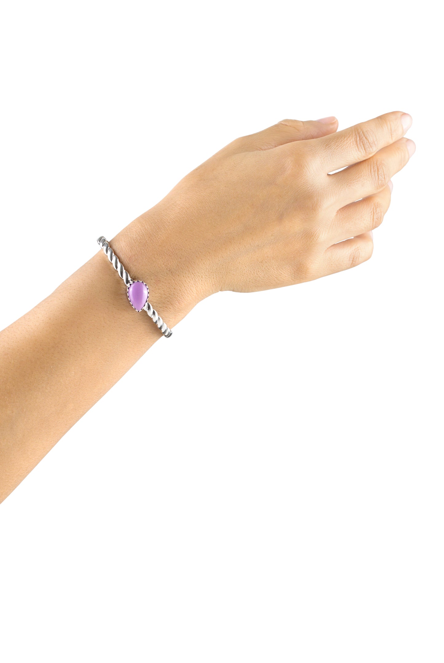 EXCLUSIVELY OURS! Sterling Silver Phosphosiderite Pear Cut Stackable Cuff Bracelet, Sizes Small to Large