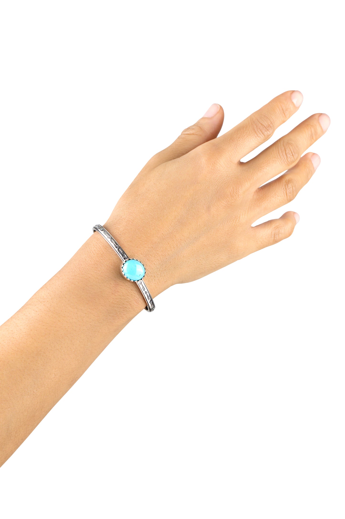 EXCLUSIVELY OURS! Sterling Silver Kingman Turquoise Oval Cut Stackable Cuff Bracelet, Sizes Small to Large
