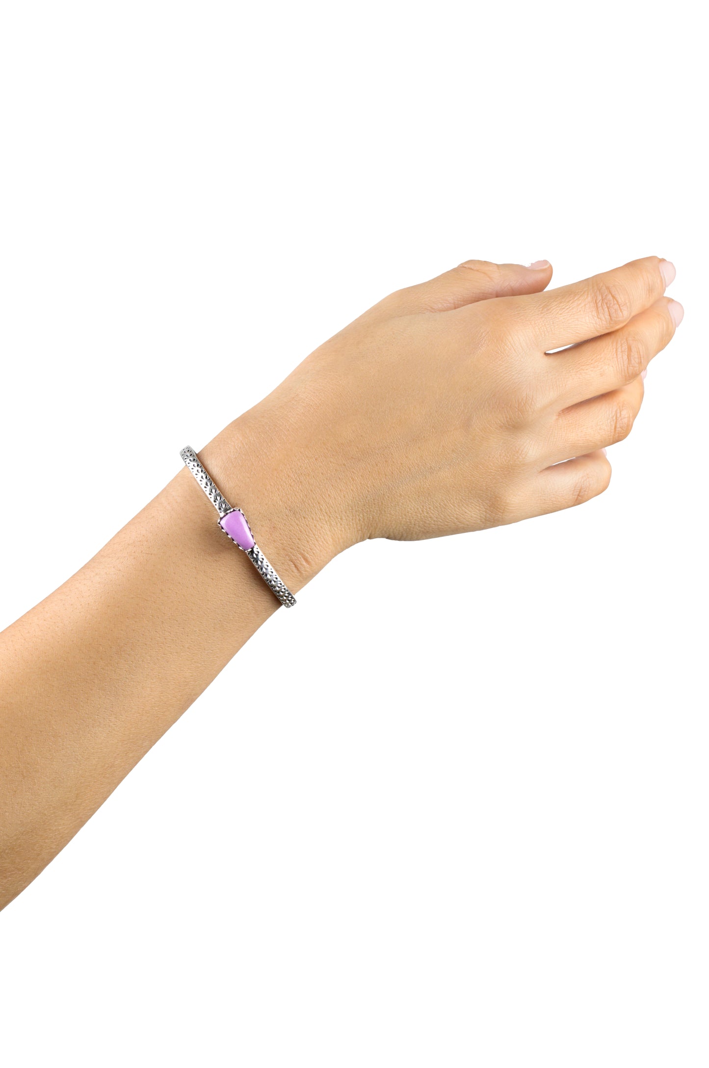 EXCLUSIVELY OURS! Sterling Silver Phosphosiderite Fancy Cut Stackable Cuff Bracelet, Sizes Small to Large