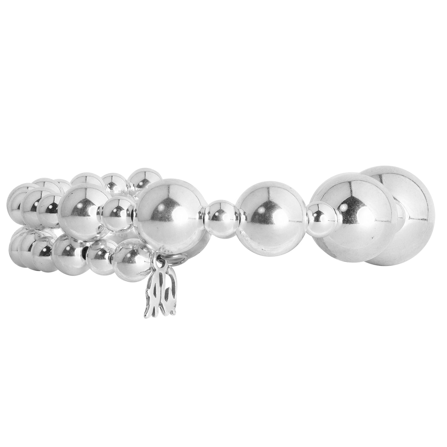 Sterling Silver Classics Collection Beaded Coil Bracelet, One Size Fits Most