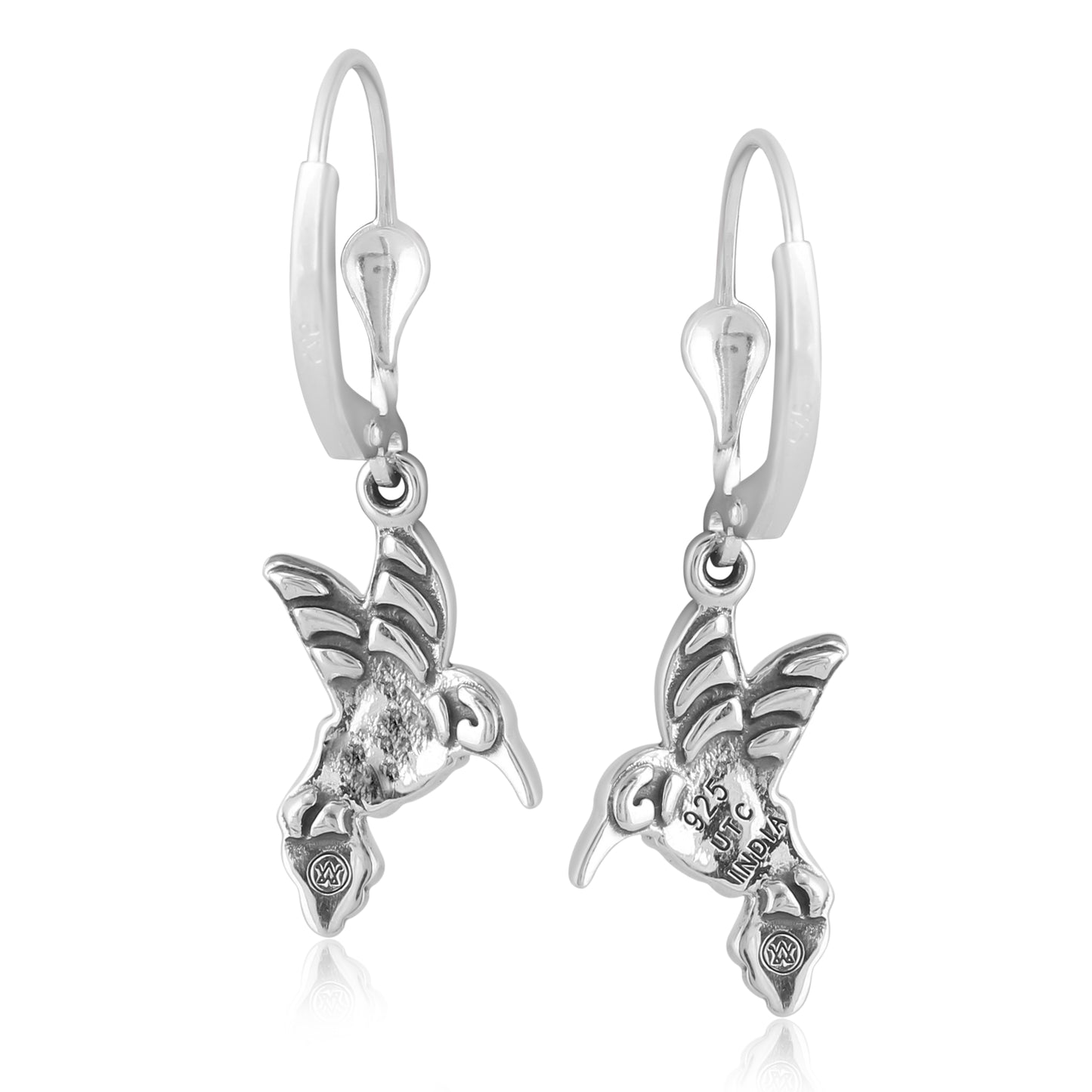EXCLUSIVELY OURS! Sterling Silver White Mother of Pearl Hummingbird Dangle Earrings