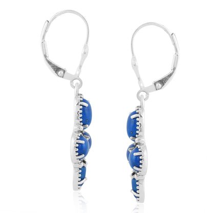 Sterling Silver Lapis Lazuli Lever Back Earrings