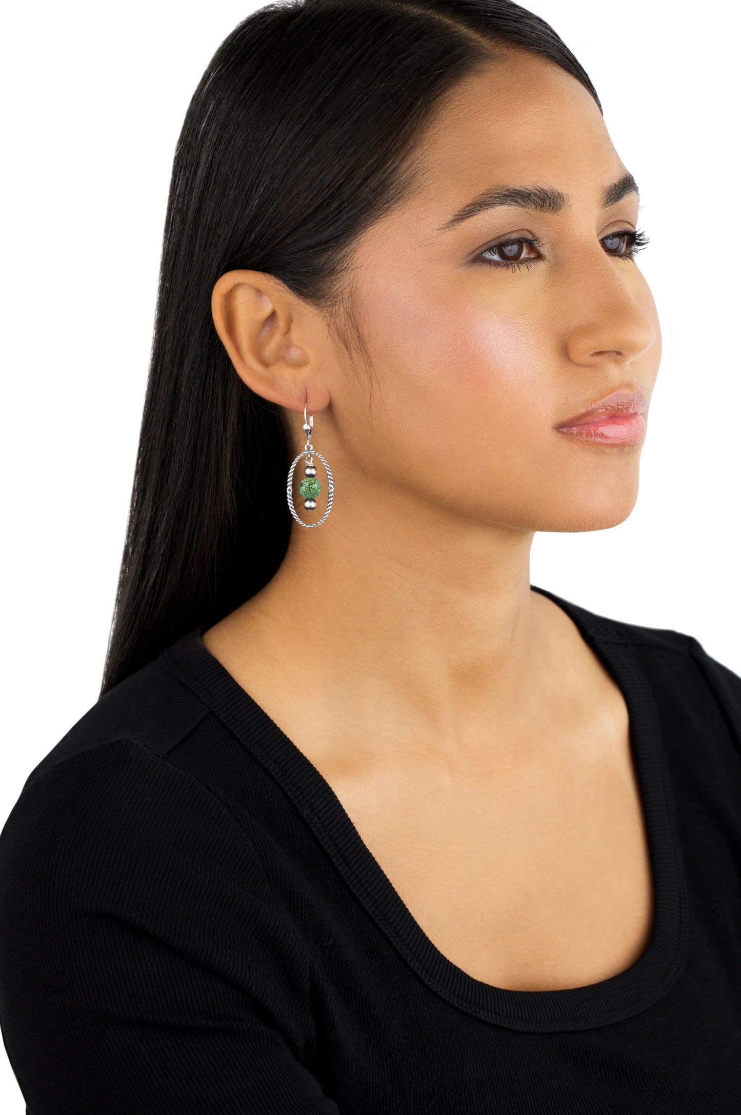 EXCLUSIVELY OURS! Sterling Silver Serpentine Rope and Bead Halo Dangle Earrings
