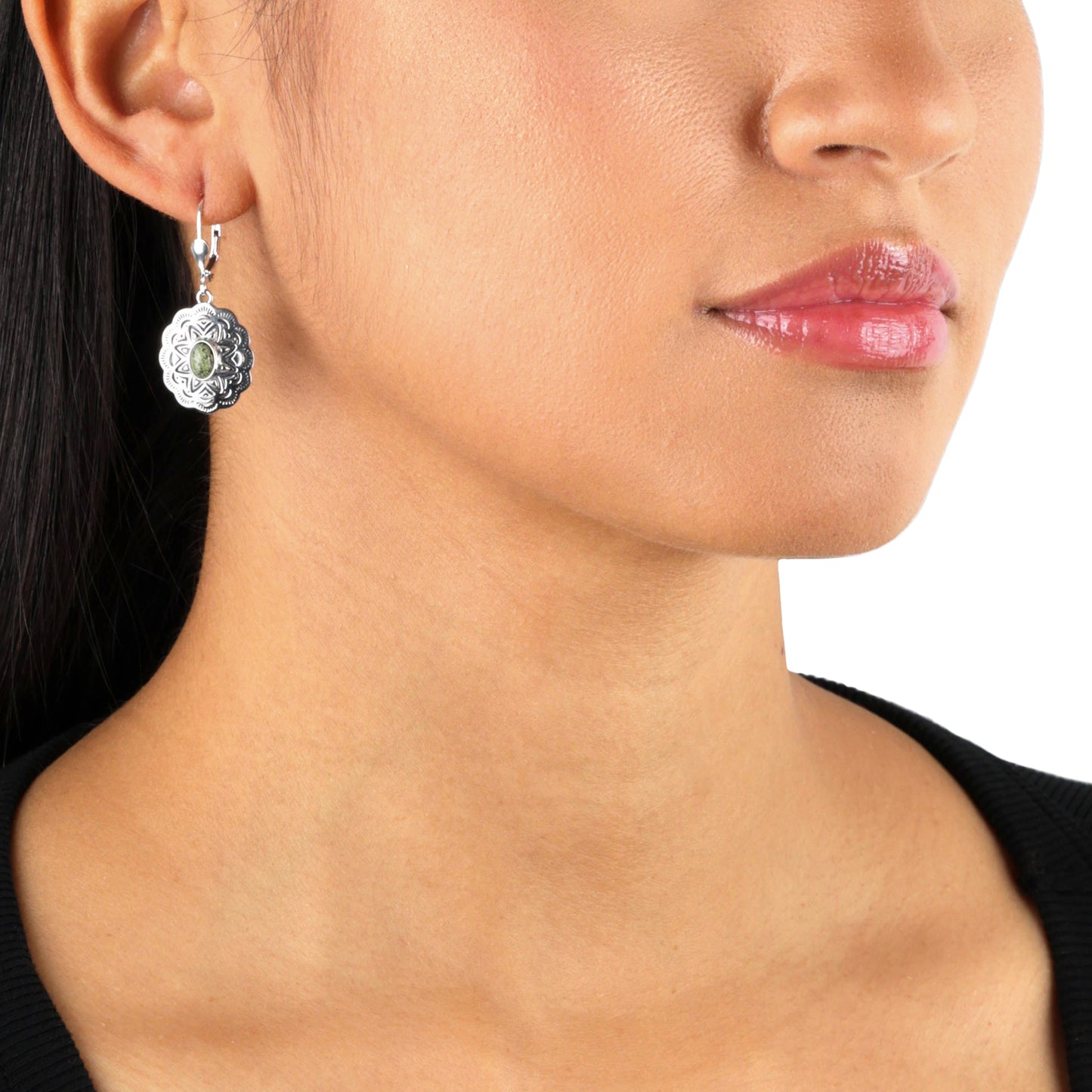 EXCLUSIVELY OURS! Sterling Silver Serpentine Concha Dangle Earrings