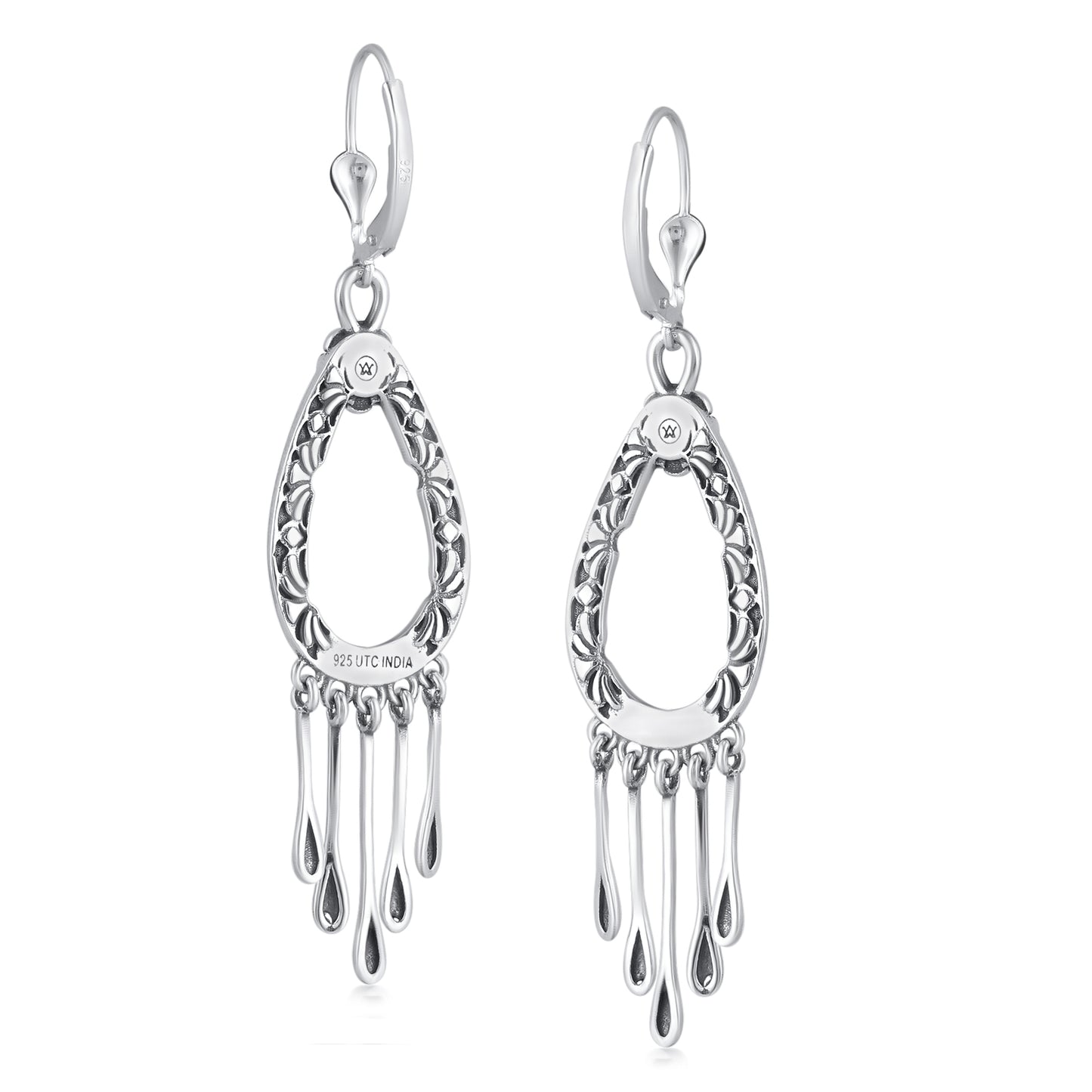 EXCLUSIVELY OURS! Sterling Silver Sleeping Beauty Turquoise Open Teardrop Dangle Earrings