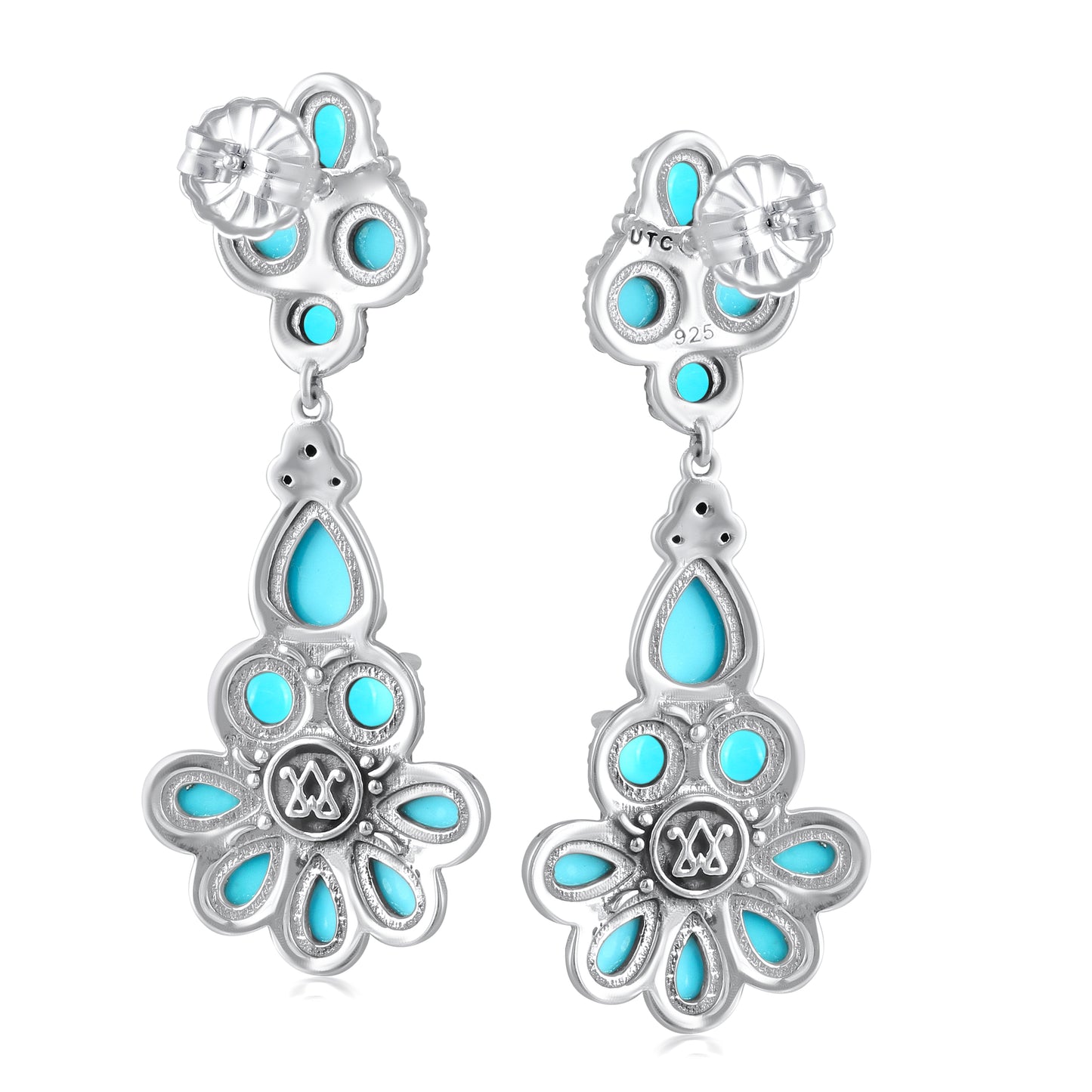 Sterling Silver Kingman Turquoise Chandelier Earrings