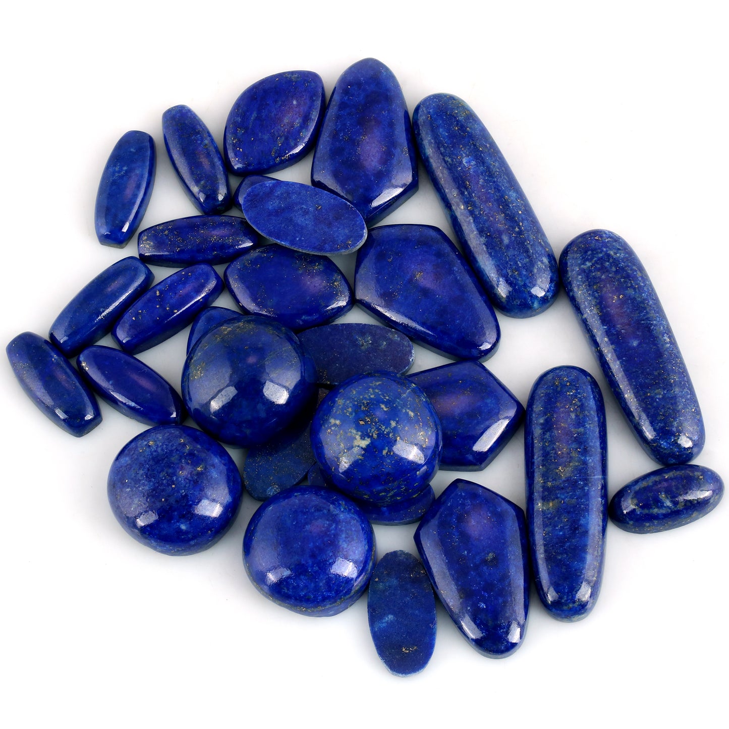 Sterling Silver Lapis Lazuli Gemstone Stretch Bracelet Sizes Small - Large