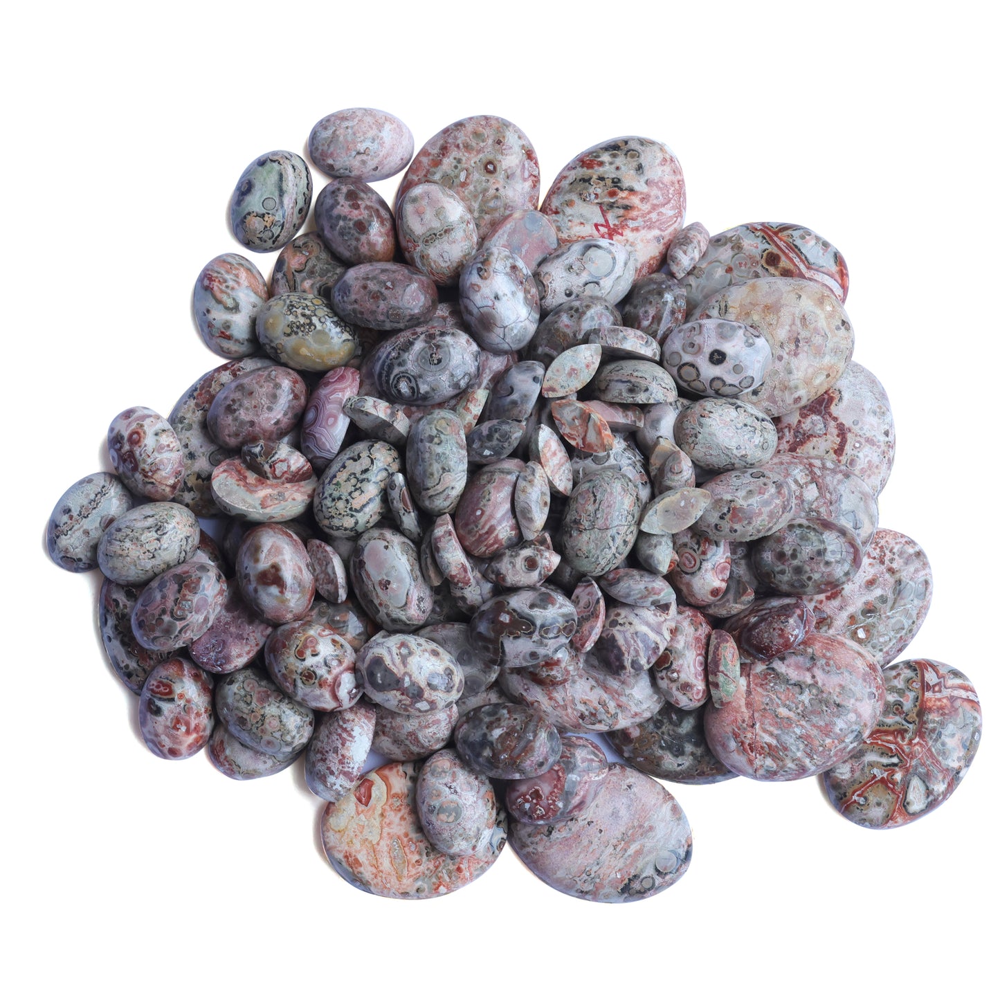 Sterling Silver Leopard Jasper Bold Oval Rope Cuff Bracelet, Size Small