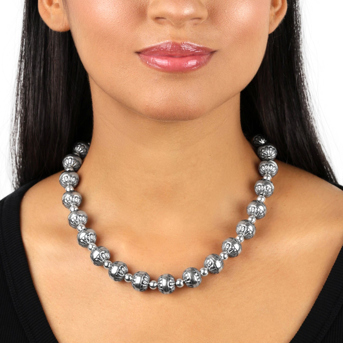 EXCLUSIVELY OURS! Sterling Silver Native Pearl Bead Necklace, 17 and 21 Inches
