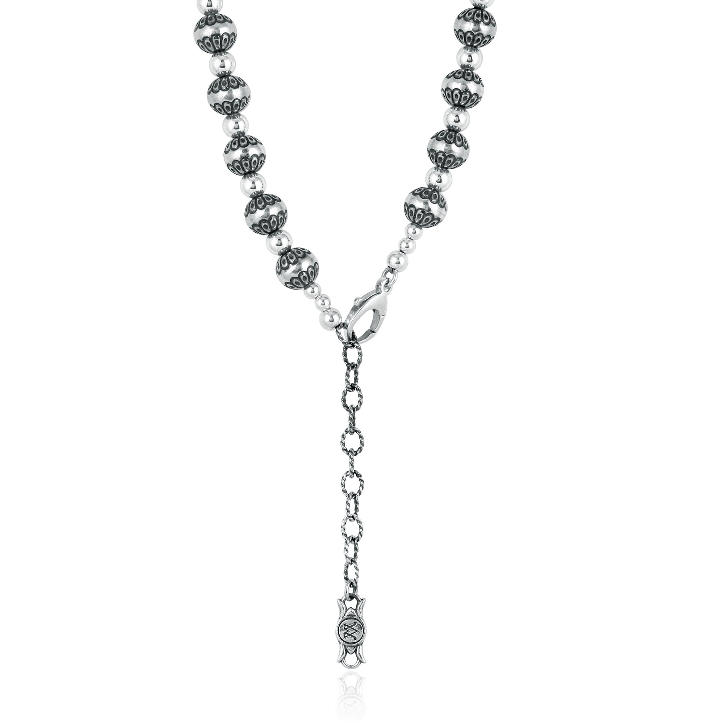 Sterling Silver Native Pearl Bead Necklace, 24 to 27 Inches