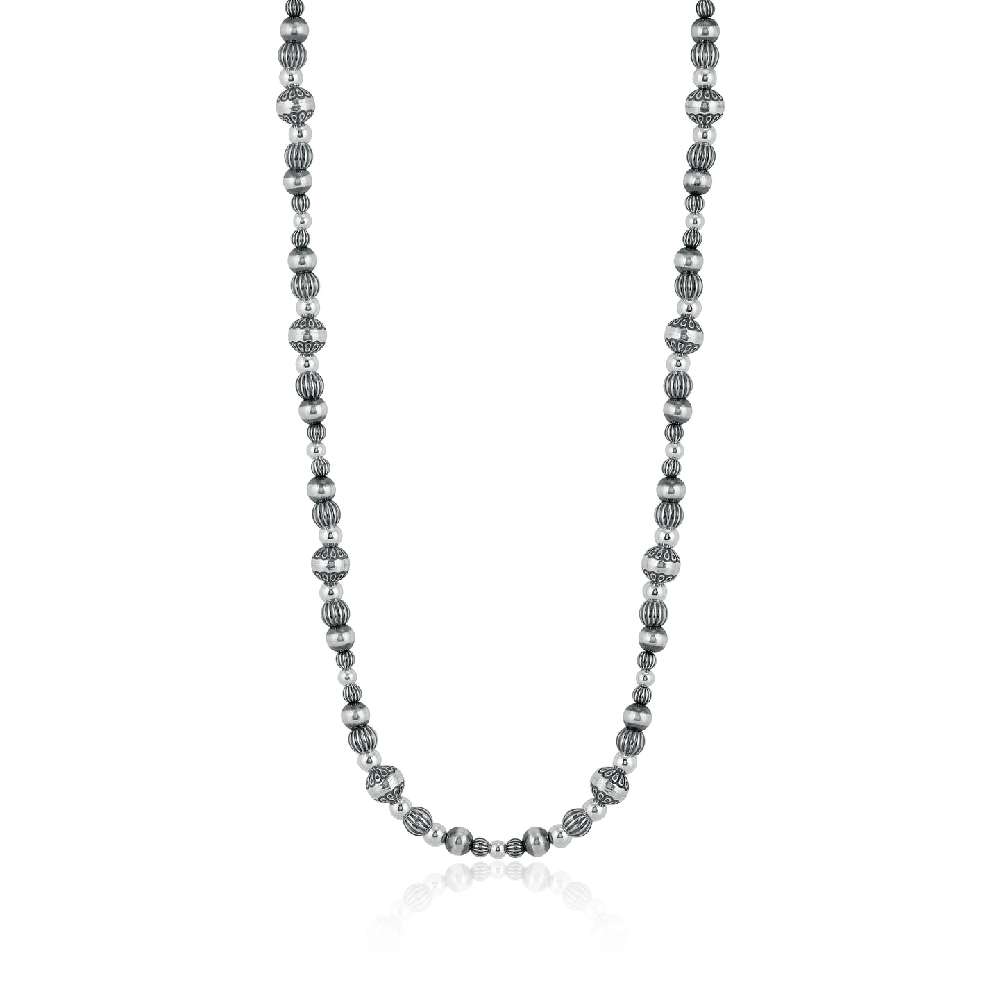 Sterling Silver Native Pearl Mixed Beads Toggle Necklace, 20 Inches