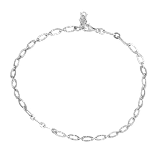 Sterling Silver Polished Oval Link Chain Necklace, 17 Inch or 20 Inch Length