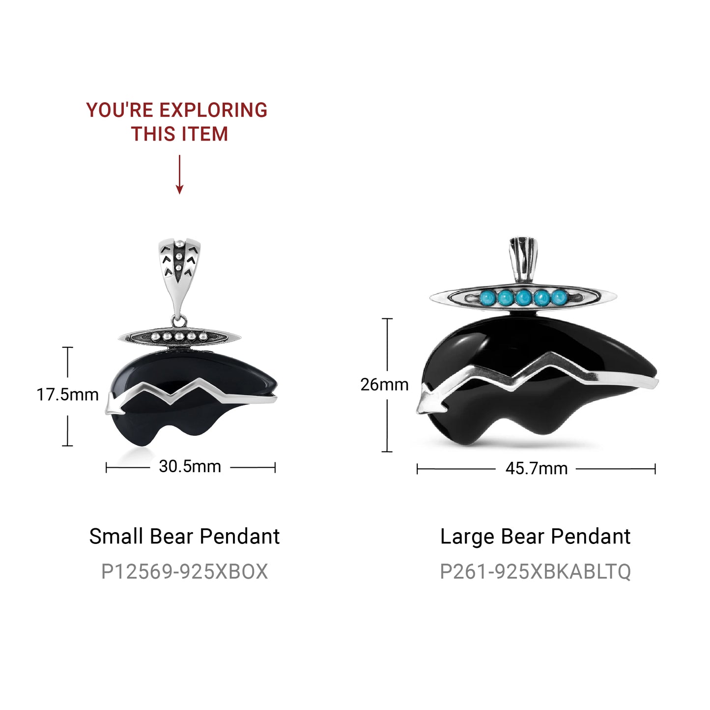 Sterling Silver Black Onyx Bear Pendant Enhancer