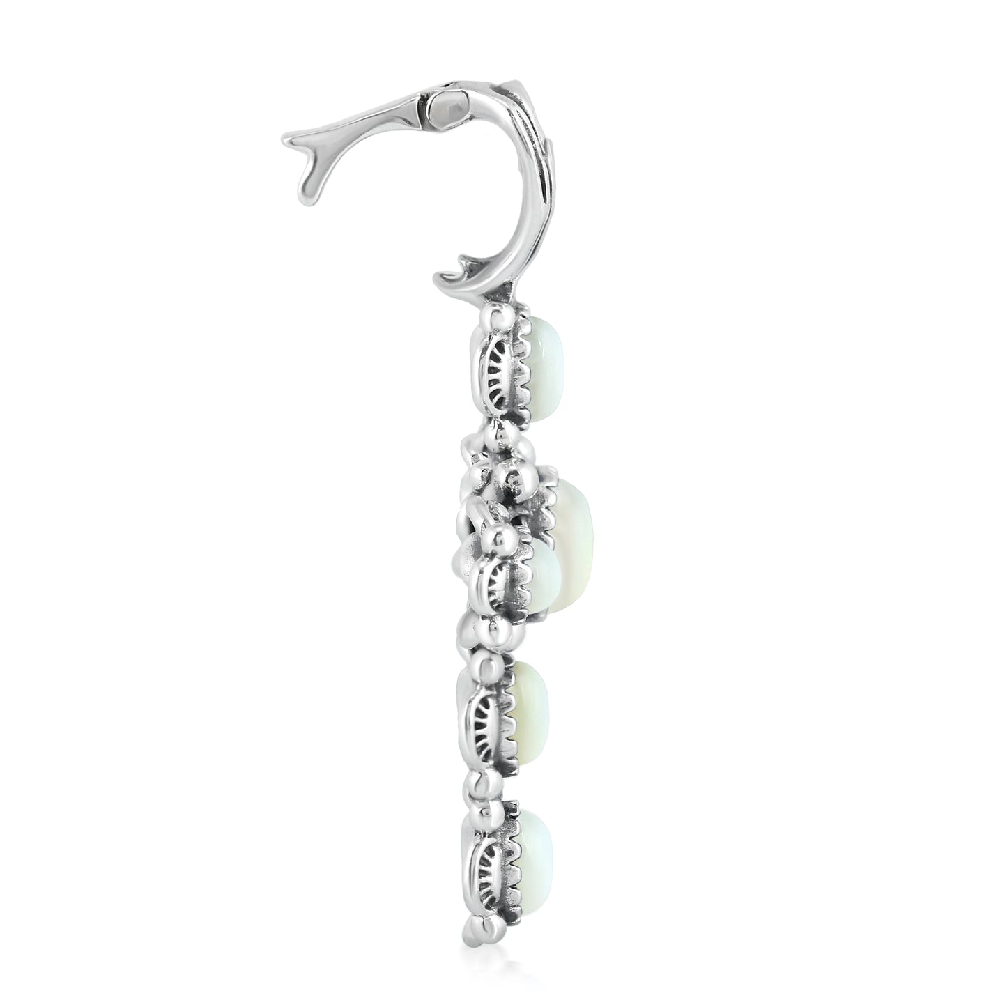 EXCLUSIVELY OURS! Sterling Silver White Mother of Pearl Gemstone Cross Design Pendant Enhancer