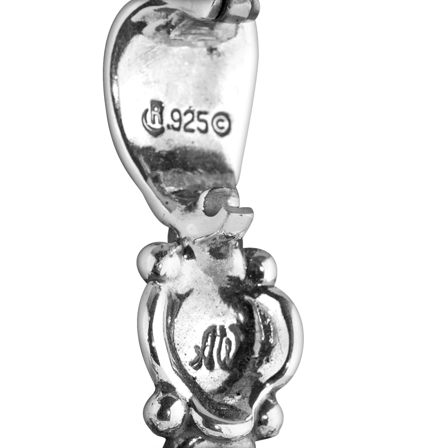 Sterling Silver Yellow Mother of Pearl Gemstone Cross Pendant Enhancer