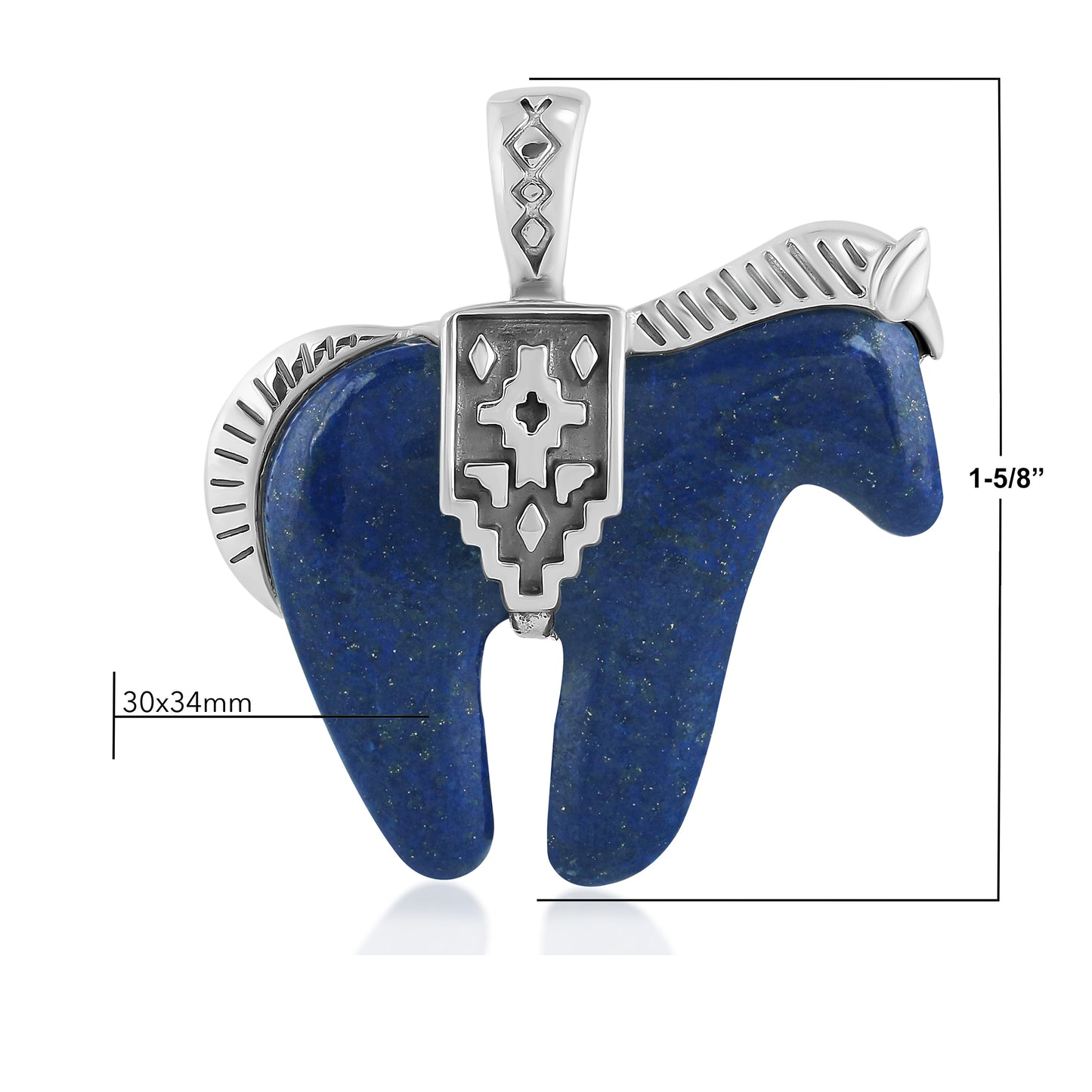 Sterling Silver Lapis Spirit Horse Pendant Enhancer