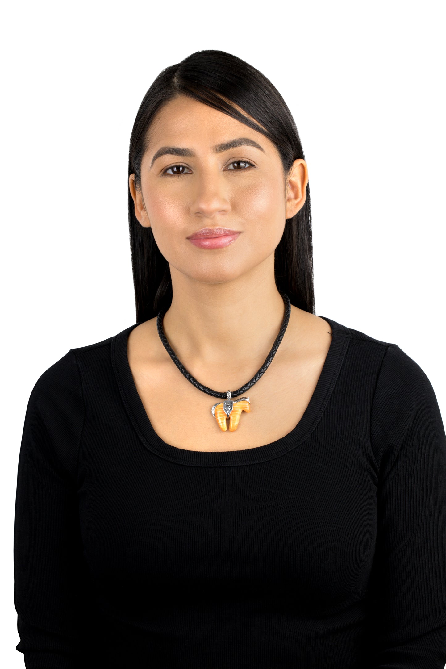 Sterling Silver Picture Jasper Spirit Horse Pendant Enhancer