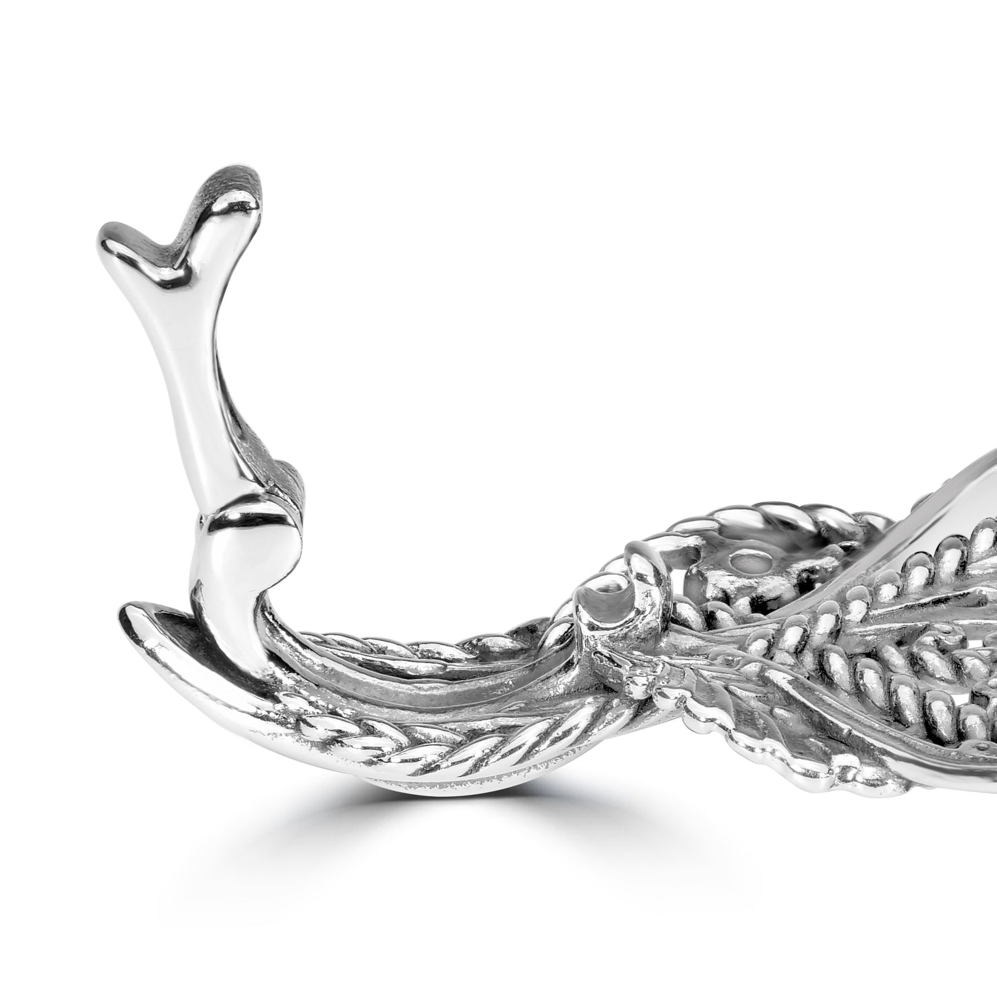 Sterling Silver Lapis Gemstone Rope and Leaf Detail Pendant Enhancer