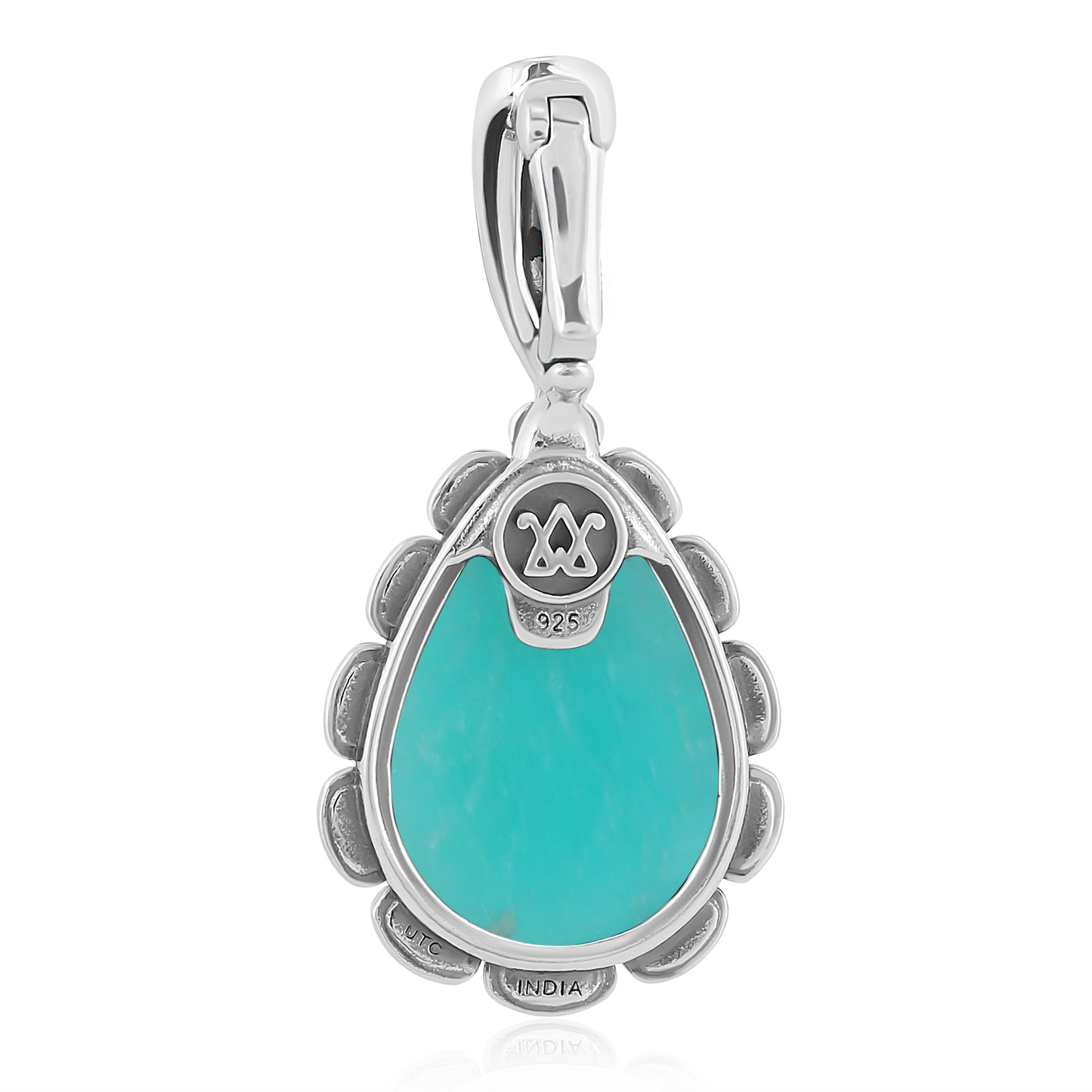 Sterling Silver Amazonite Teardrop Pendant Enhancer
