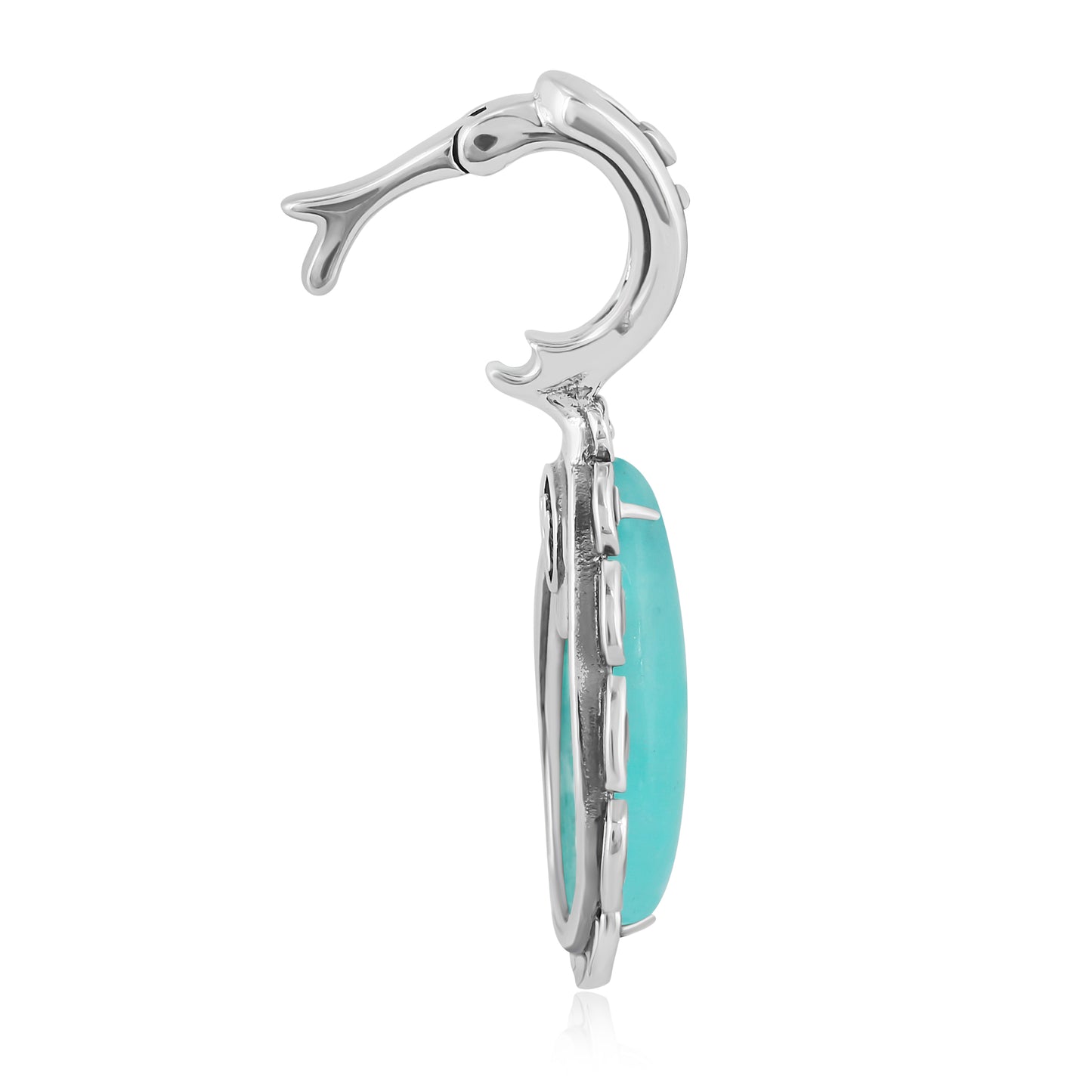 Sterling Silver Amazonite Teardrop Pendant Enhancer