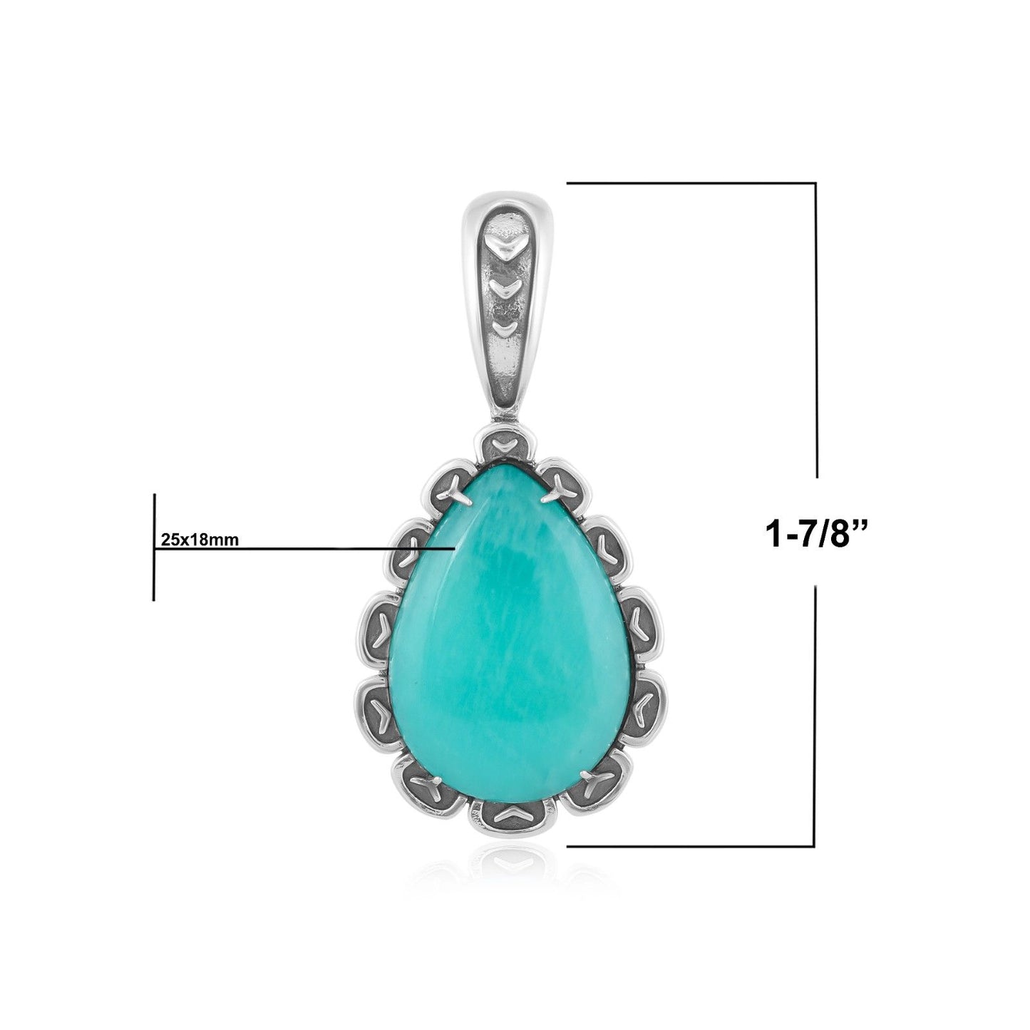 Sterling Silver Amazonite Teardrop Pendant Enhancer