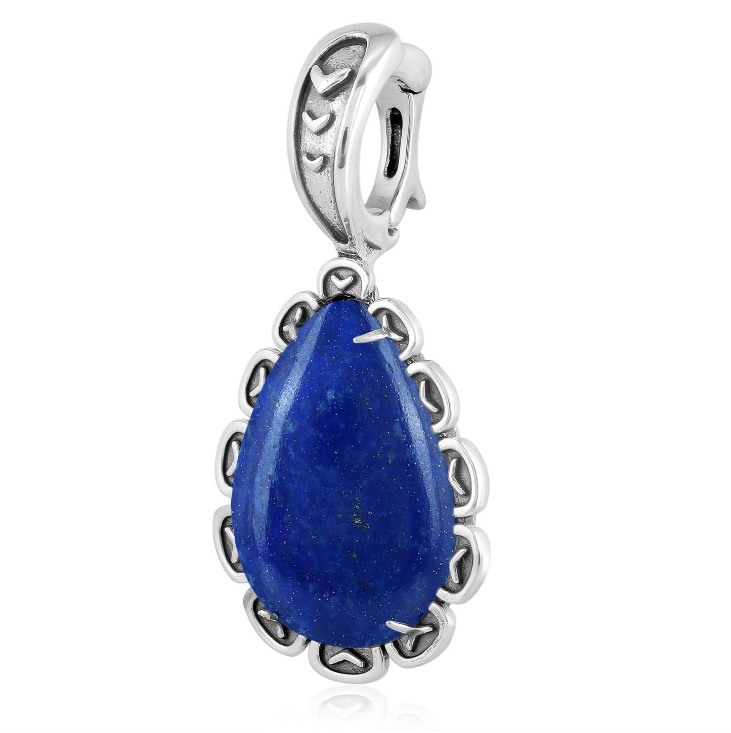 Sterling Silver Lapis Teardrop Pendant Enhancer