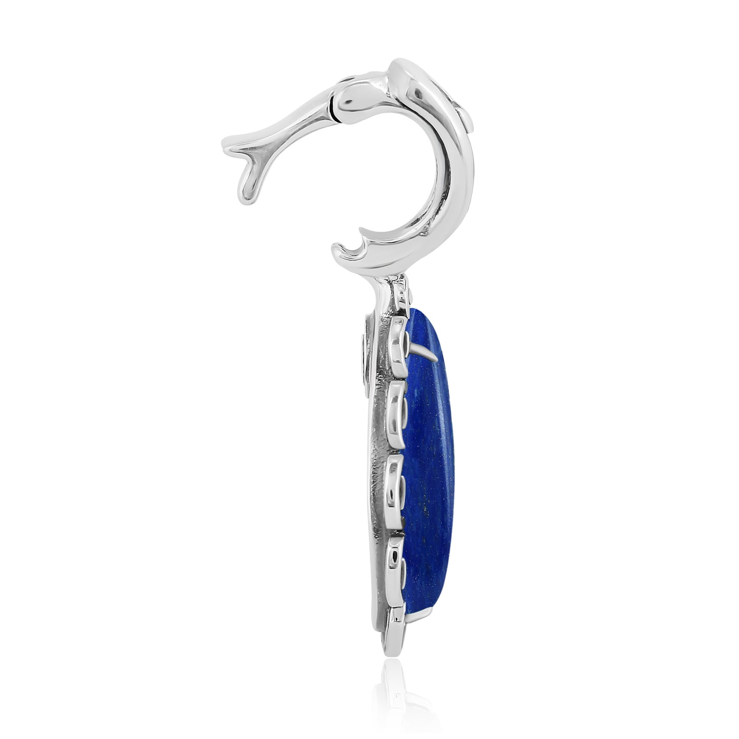 Sterling Silver Lapis Teardrop Pendant Enhancer