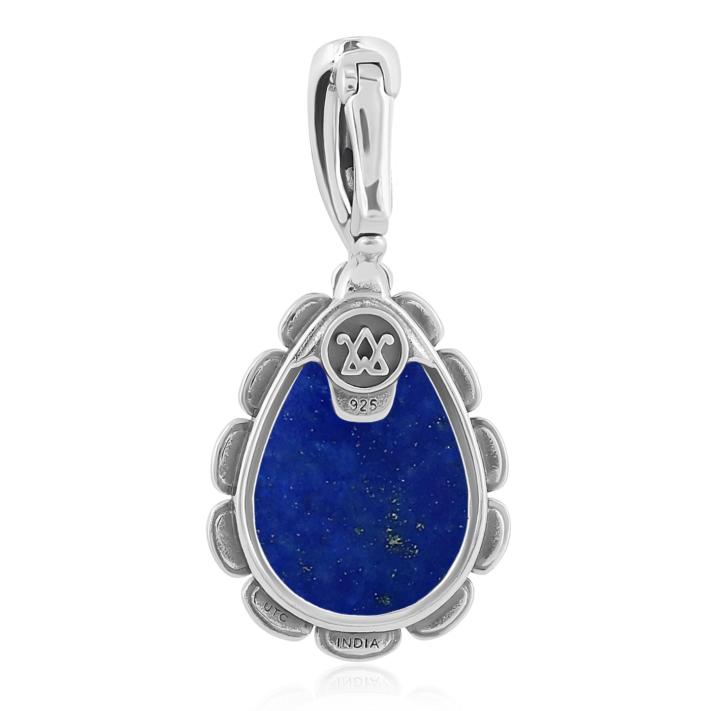 Sterling Silver Lapis Teardrop Pendant Enhancer