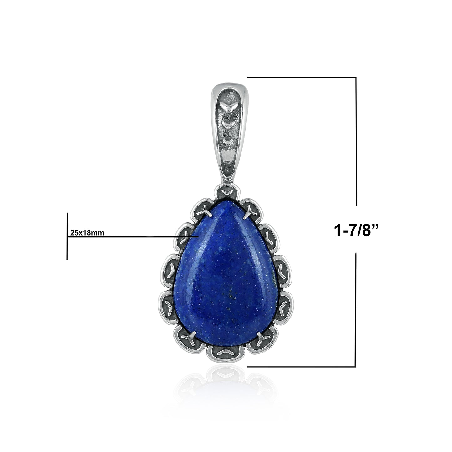 Sterling Silver Lapis Teardrop Pendant Enhancer