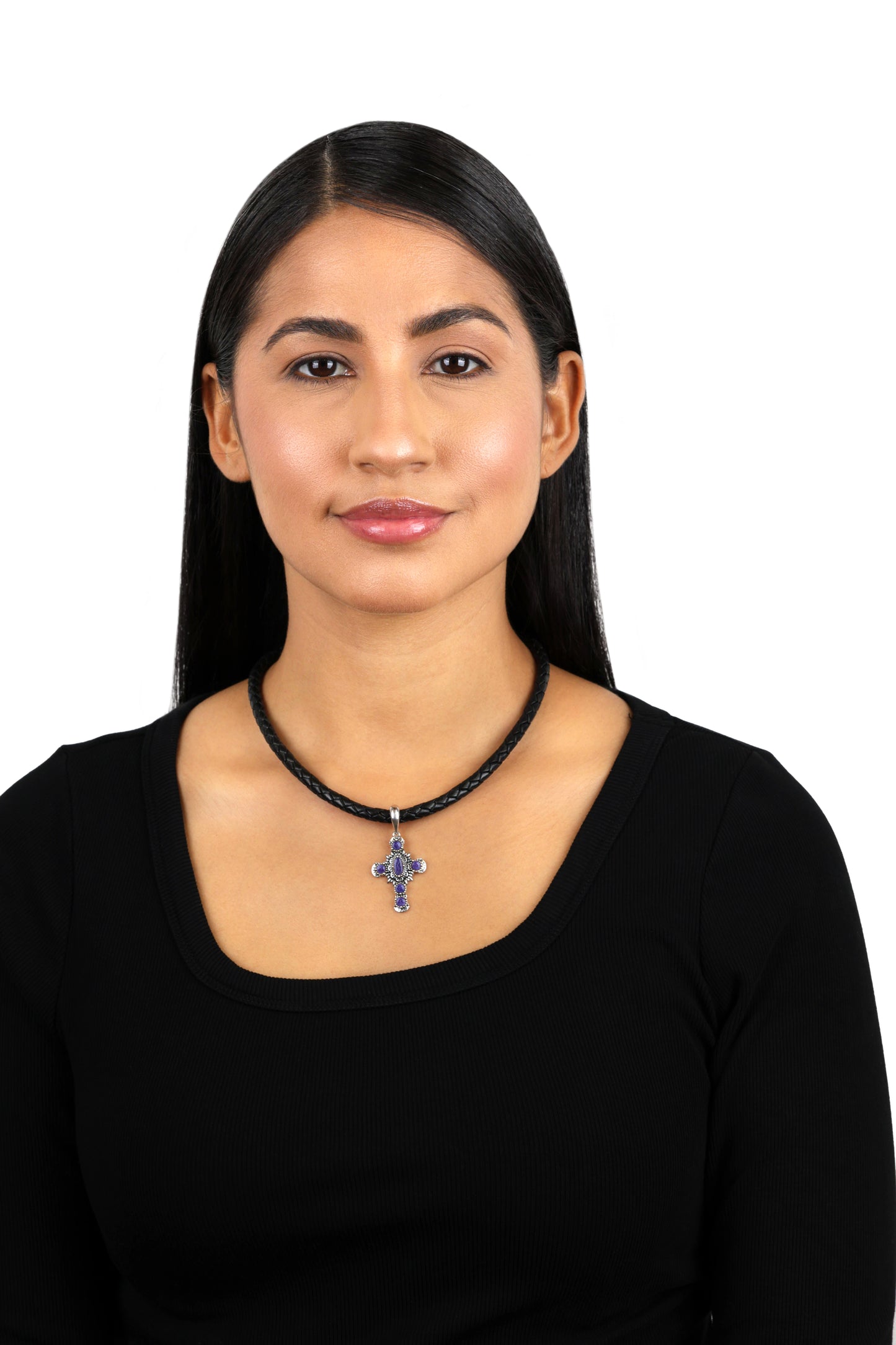 EXCLUSIVELY OURS! Sterling Silver Charoite Cross Pendant Enhancer
