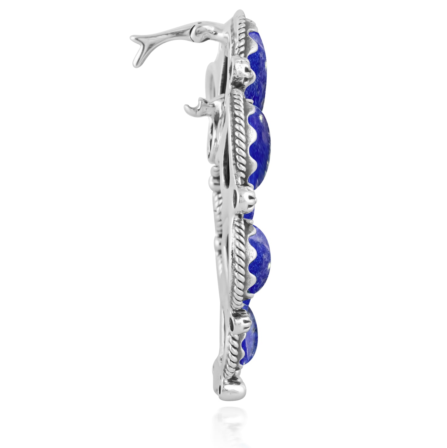 Sterling Silver Lapis Large Naja Pendant Enhancer