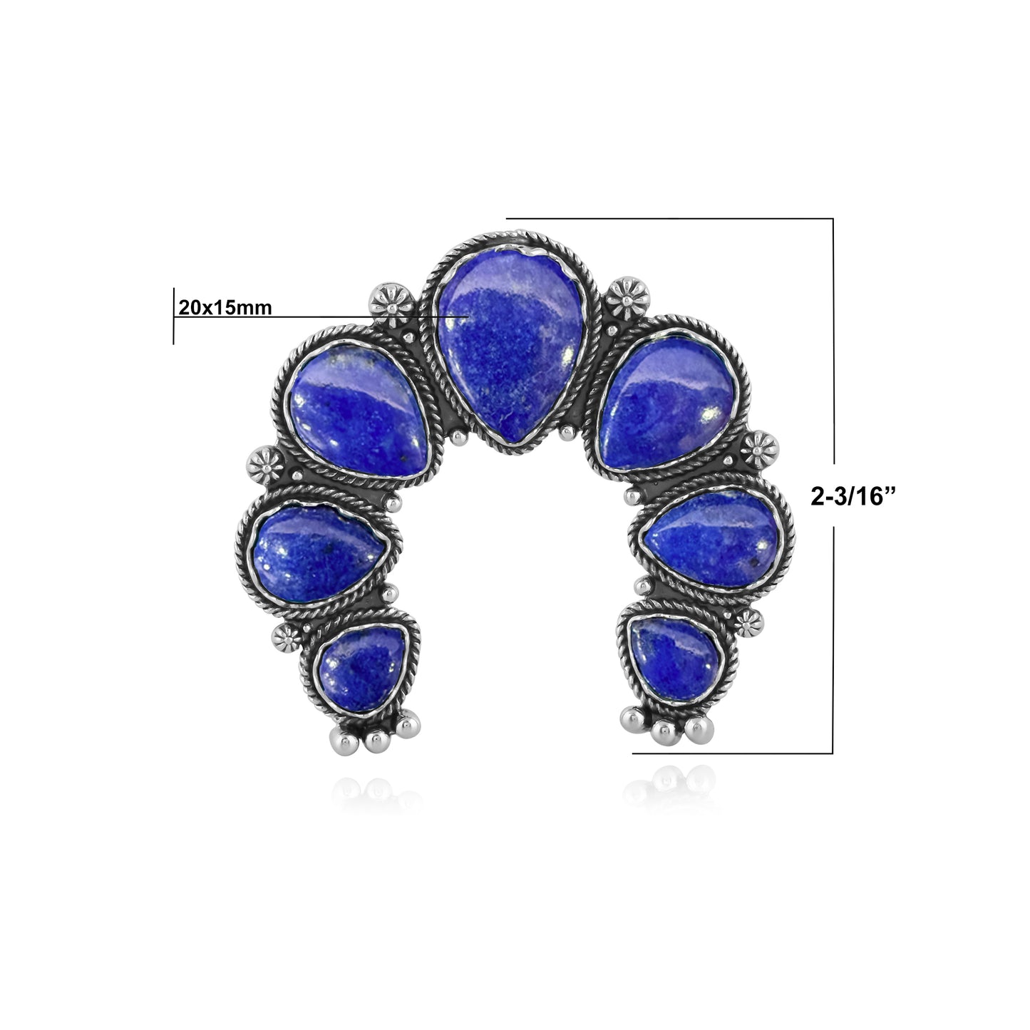 Sterling Silver Lapis Large Naja Pendant Enhancer