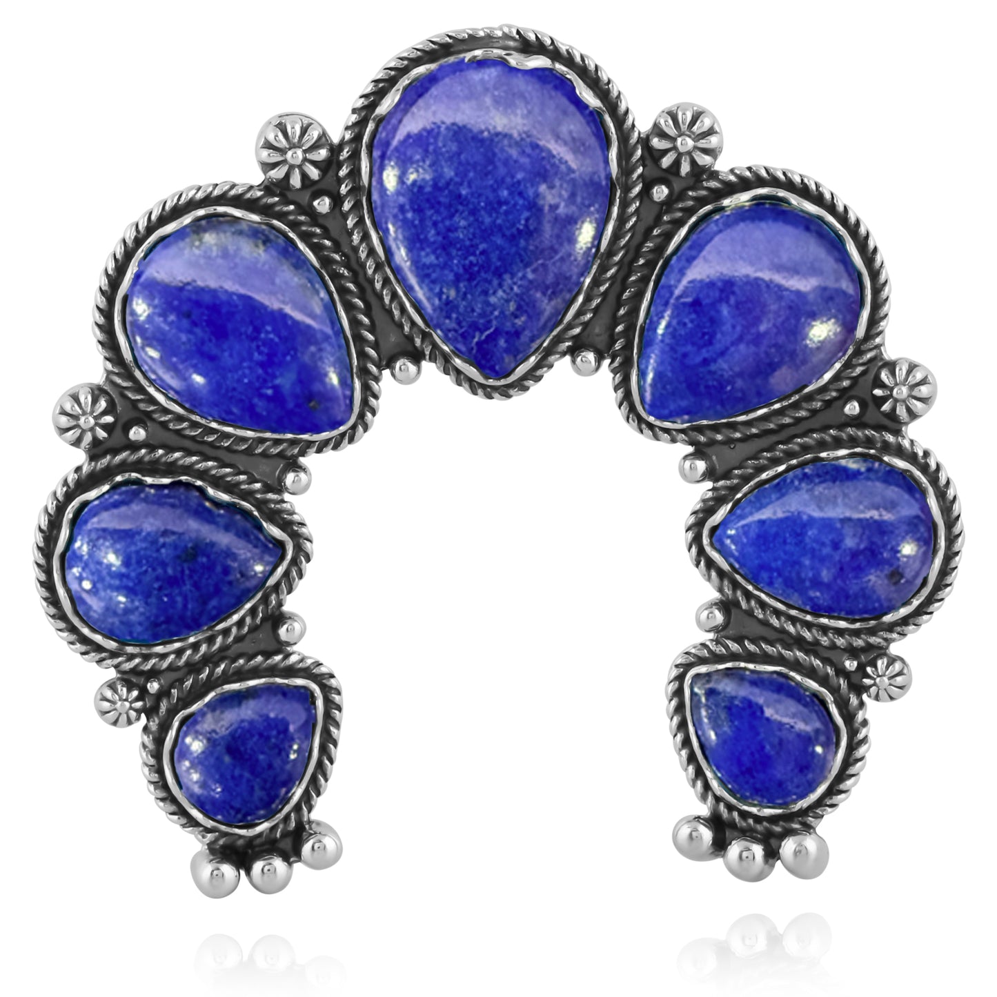 Sterling Silver Lapis Large Naja Pendant Enhancer